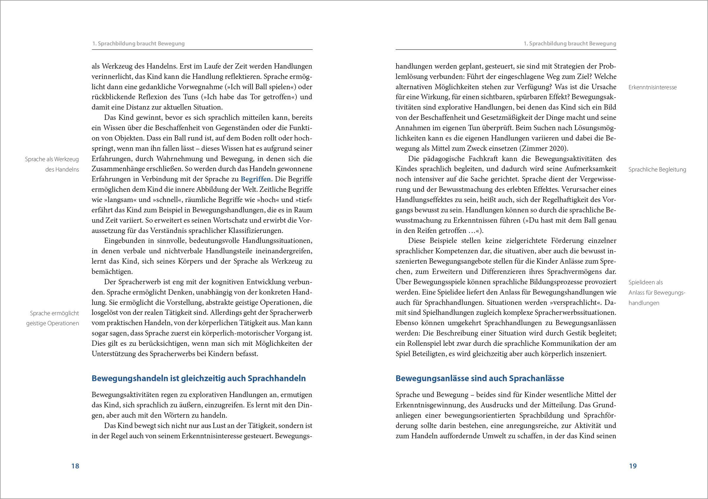 Beispielinhalt (Bild) Handbuch Sprache und Bewegung