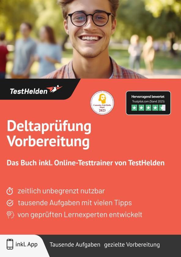 Vorderes Coverbild Deltaprüfung Vorbereitung: Das Buch inkl. Online-Testtrainer von TestHelden