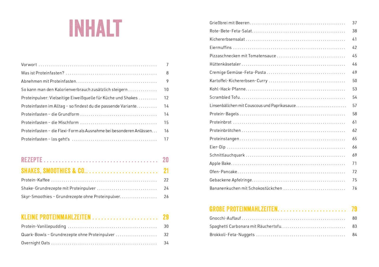 Beispielinhalt (Bild) Proteinfasten - Das Kochbuch