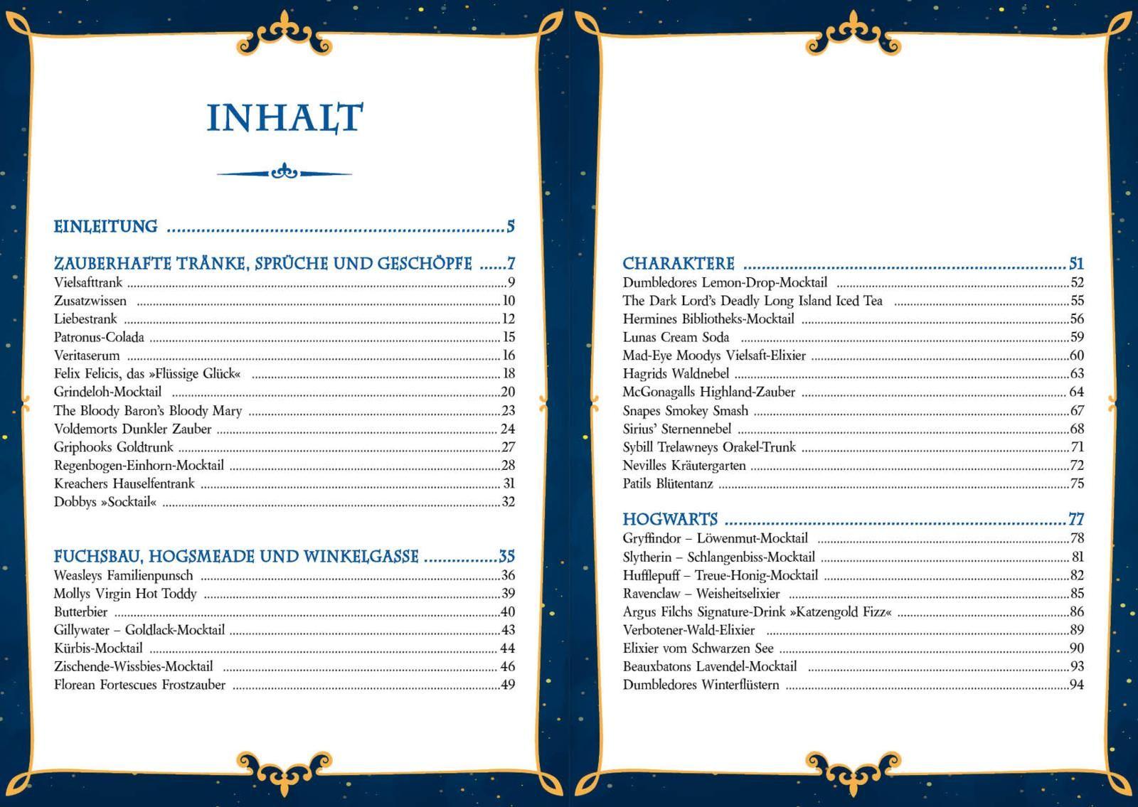 Beispielinhalt (Bild) Mocktails für Potter-Fans