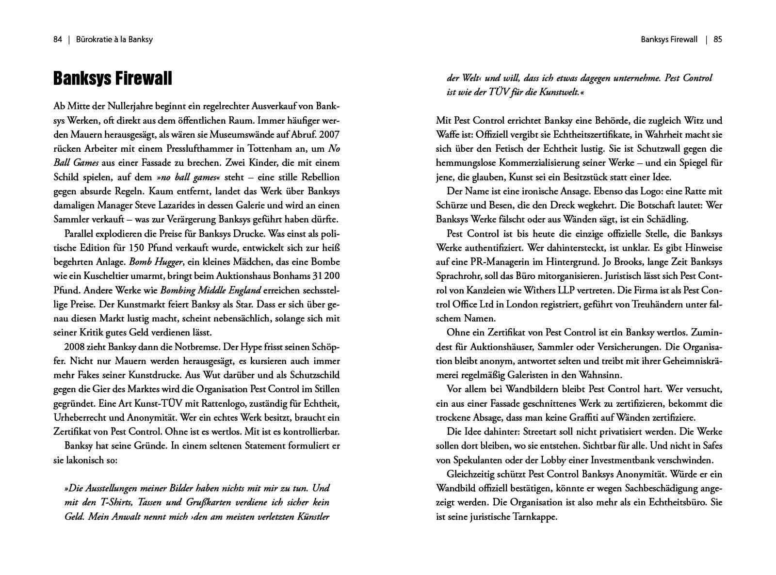 Beispielinhalt (Bild) Banksy. Unsichtbar