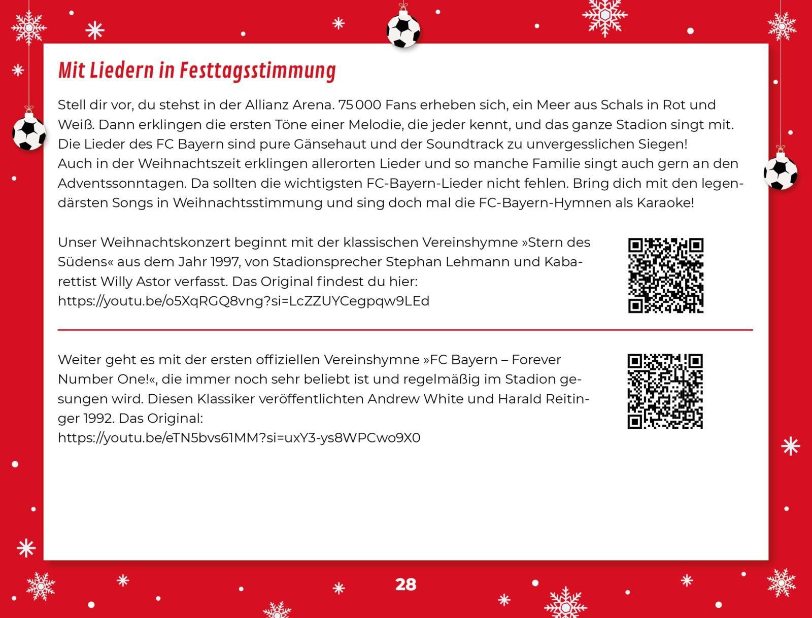Beispielinhalt (Bild) Der inoffizielle Adventskalender für Fans des FC Bayern München