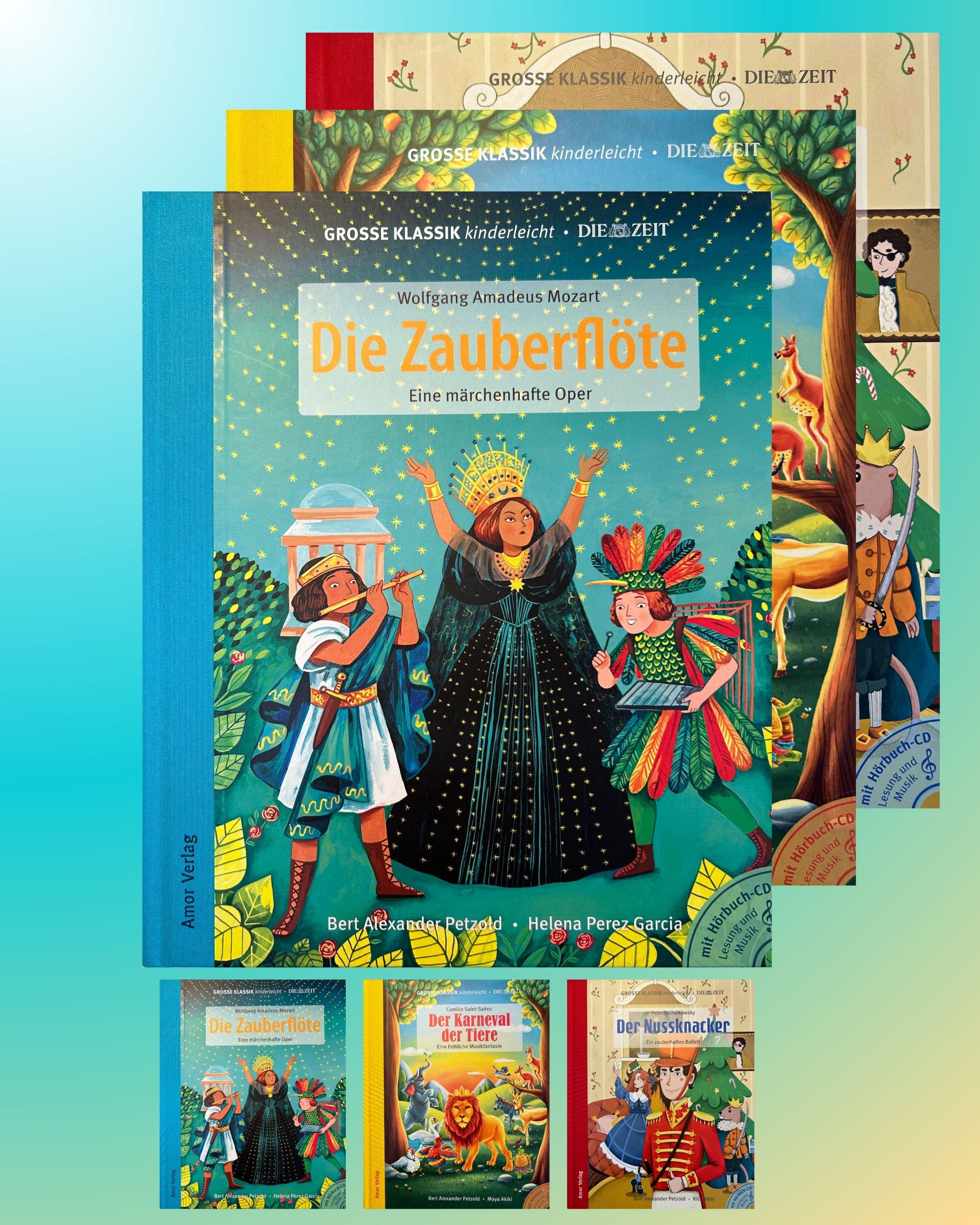 Vorderes Coverbild Zauberwelten: Die Zauberflöte, Der Karneval der Tiere, Der Nussknacker (3er-Buchpaket plus Hörbücher)