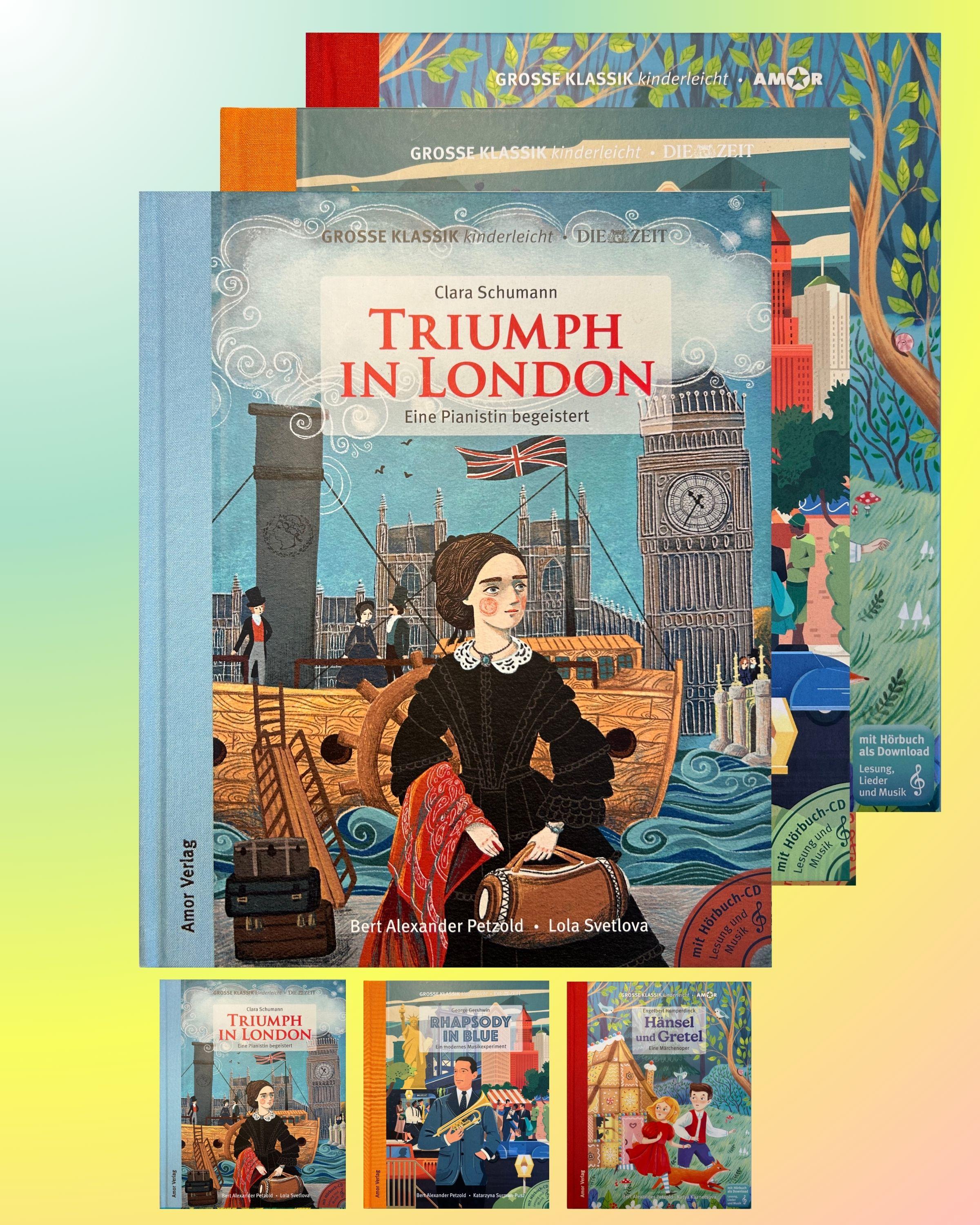 Vorderes Coverbild Abenteuerlust: Triumph in London, Rhapsody in Blue, Hänsel und Gretel (3er-Buchpaket plus Hörbücher)