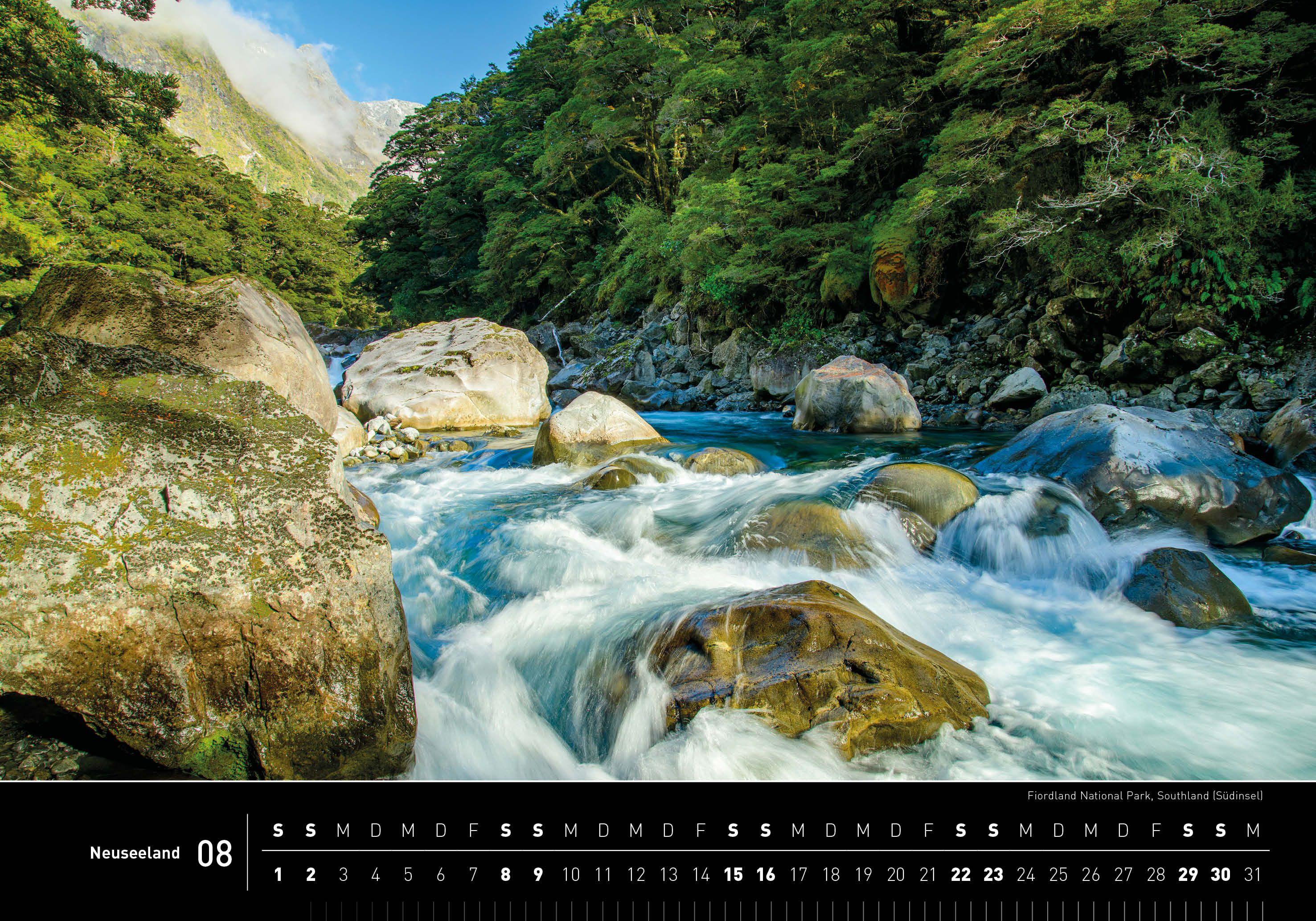 Beispielinhalt (Bild) Neuseeland Premiumkalender 2026