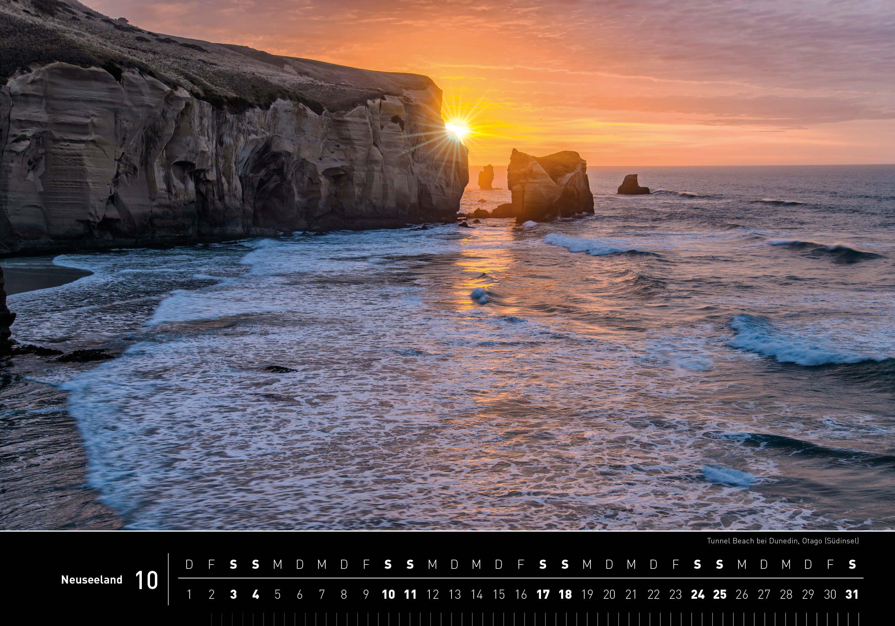 Beispielinhalt (Bild) Neuseeland Premiumkalender 2026