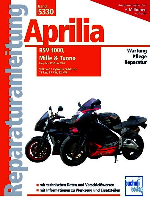 Vorderes Coverbild Aprilia RSV, MILLE und Tuono Modelljahr 1998-2005