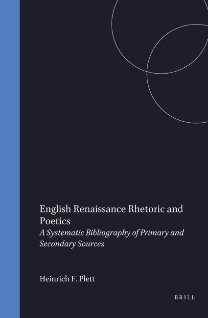 Vorderes Coverbild English Renaissance Rhetoric and Poetics