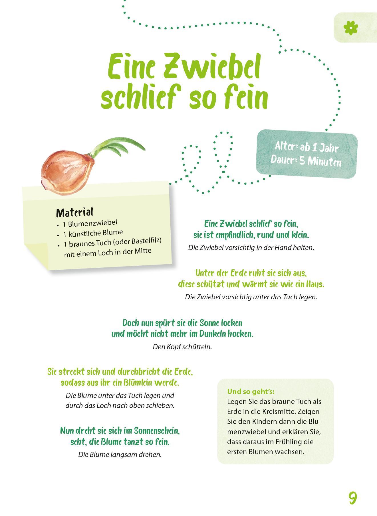 Beispielinhalt (Bild) Das Krippen-Jahreszeitenbuch: Geschichtensäckchen
