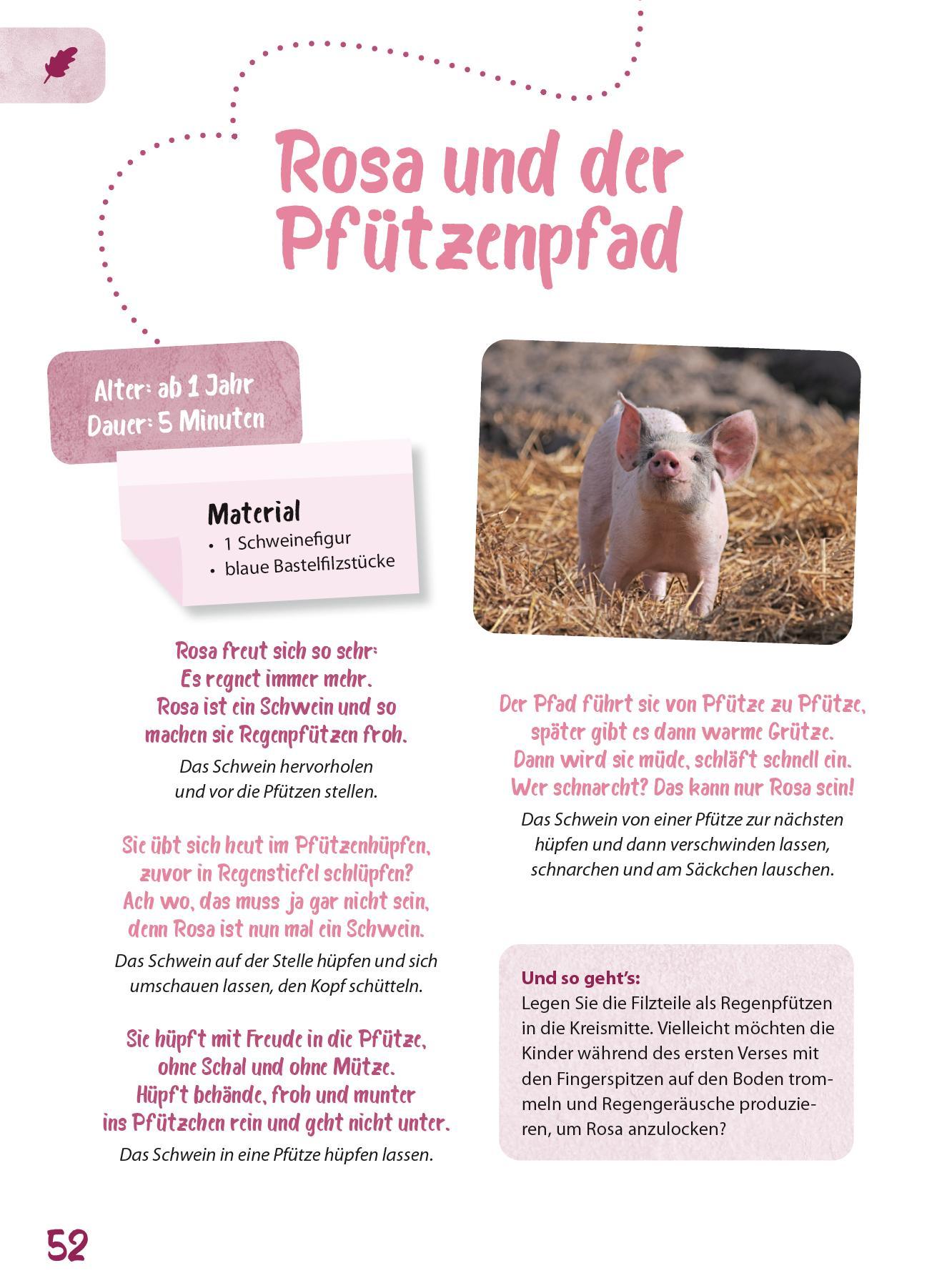 Beispielinhalt (Bild) Das Krippen-Jahreszeitenbuch: Geschichtensäckchen