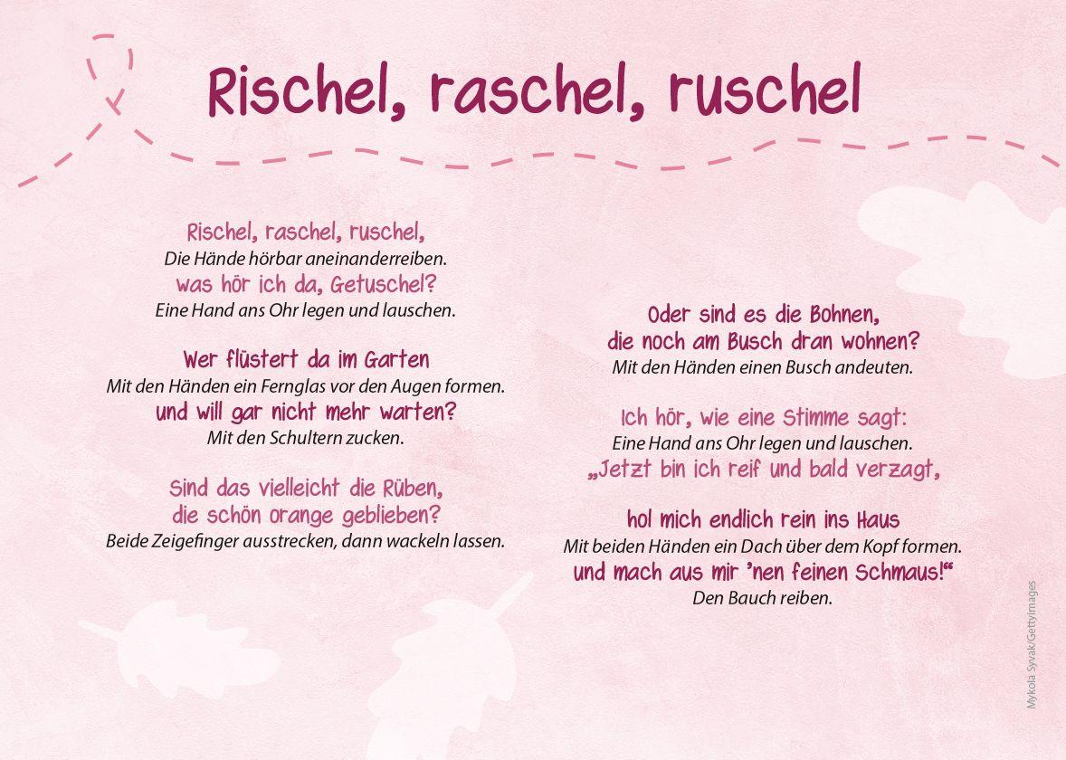 Beispielinhalt (Bild) Die Kita-Jahreszeiten-Karten: 32 Mitmachgedichte für den Herbst