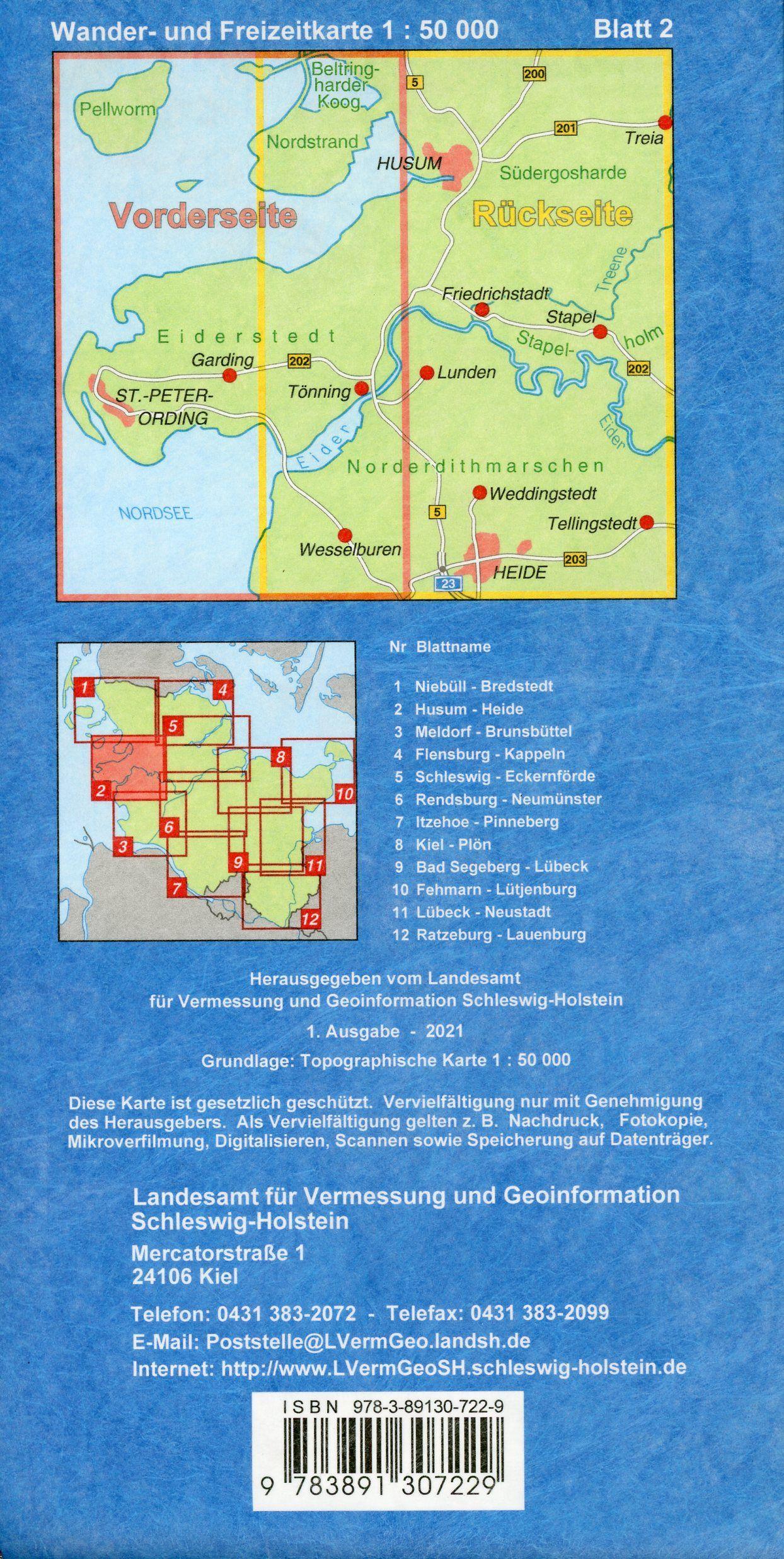 Beispielinhalt (Bild) Husum - Heide Wander- und Freizeitkarte 1:50 000