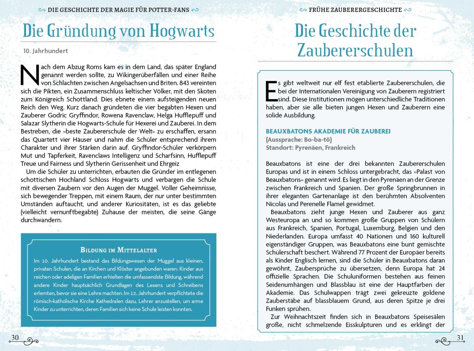 Beispielinhalt (Bild) Die Geschichte der Magie für Potter-Fans