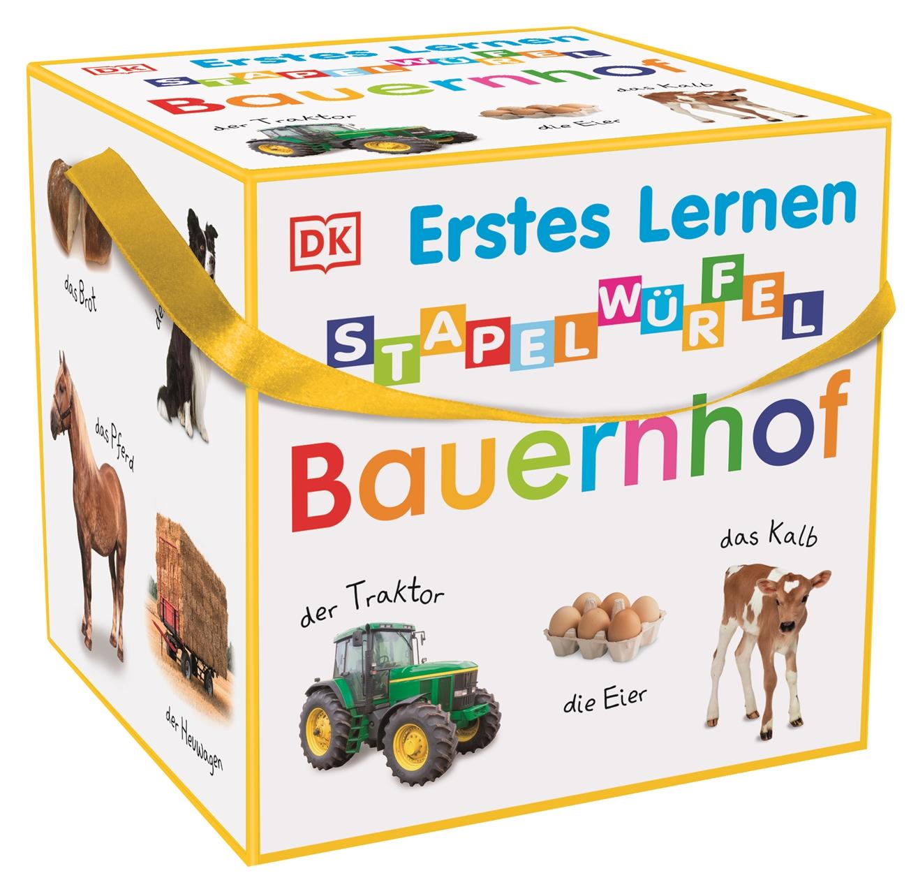 Vorderes Coverbild Erstes Lernen Stapelwürfel. Bauernhof