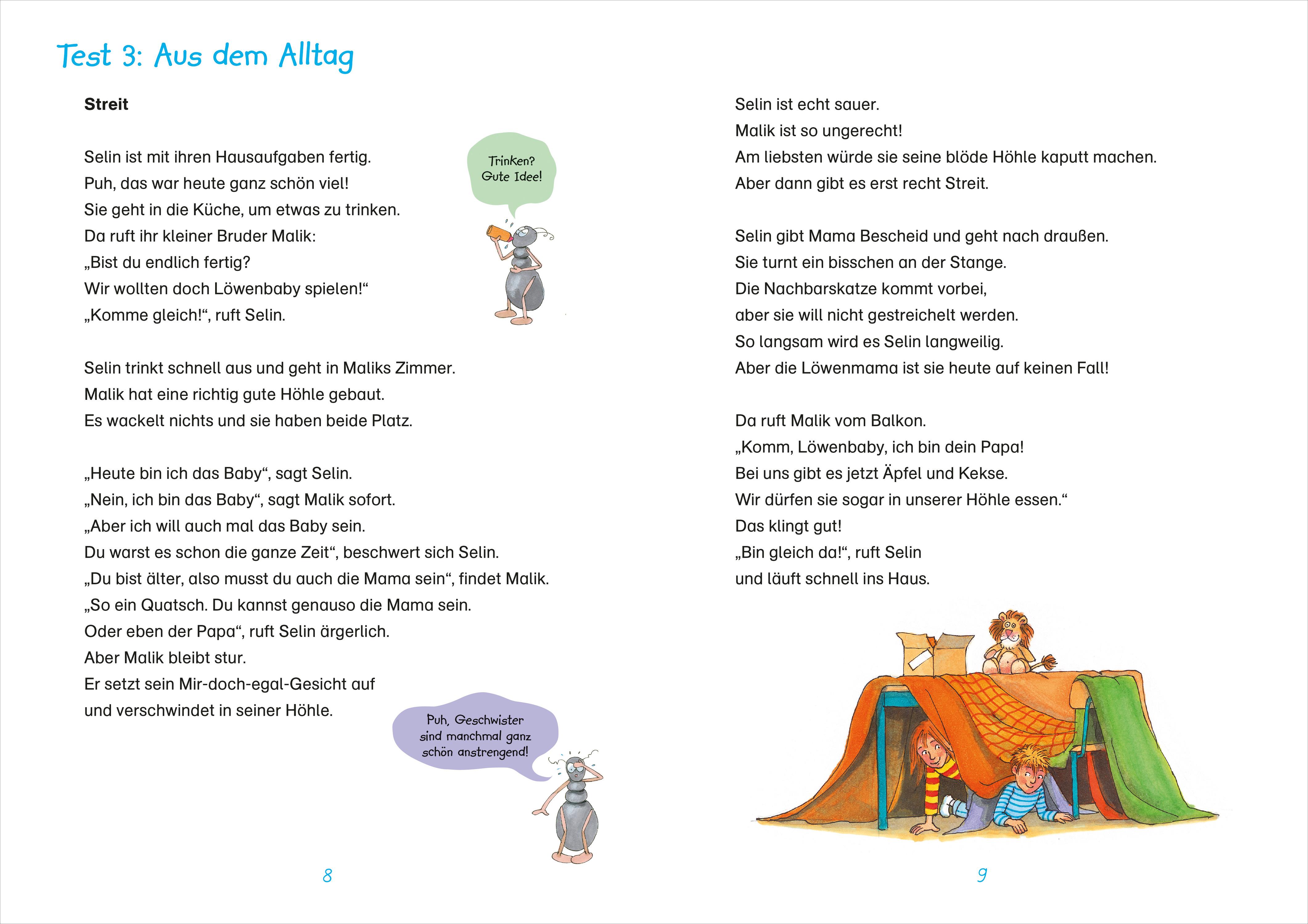 Beispielinhalt (Bild) Fit für Lesetests 2. Klasse. Mein Testheft