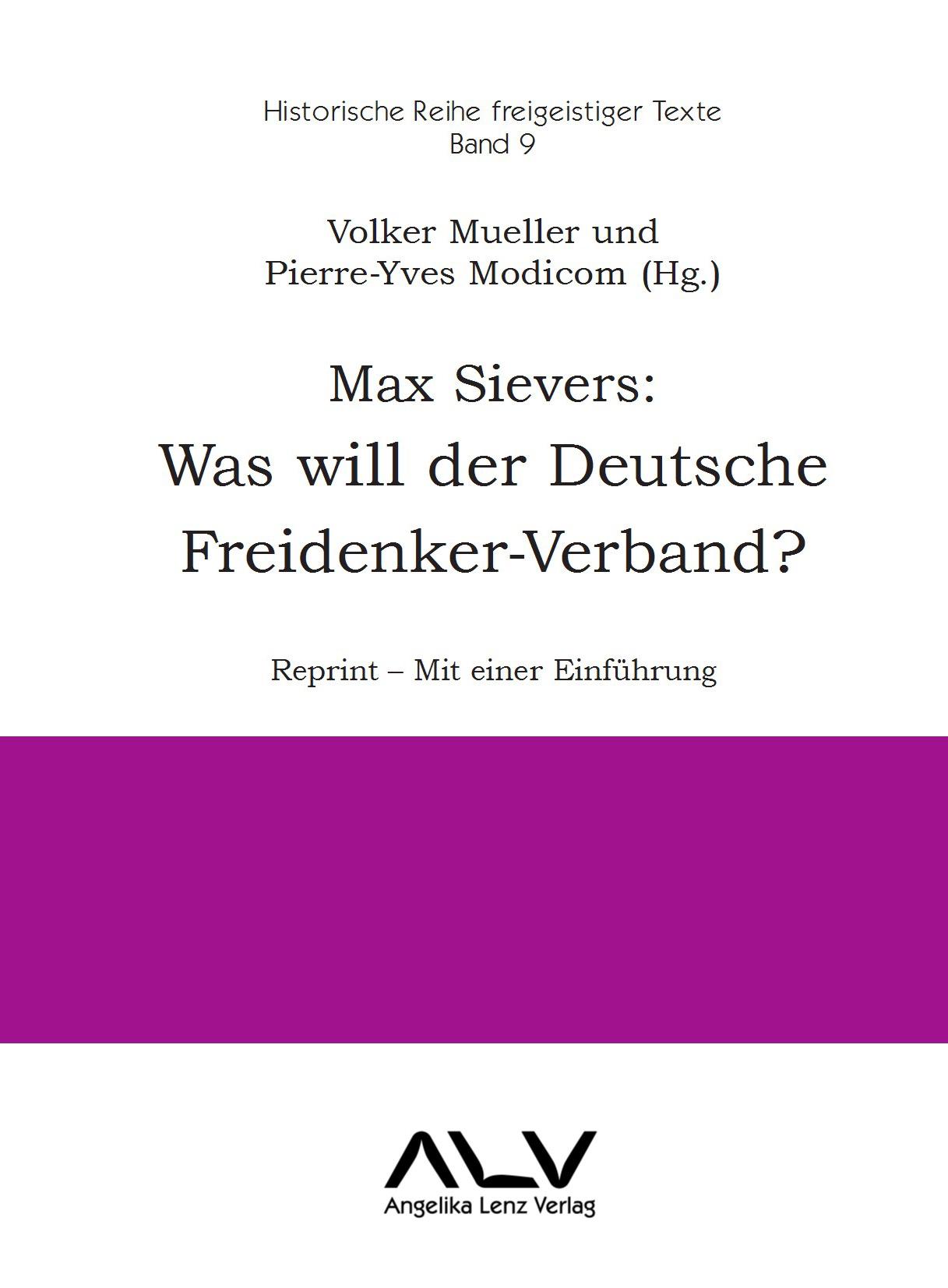 Vorderes Coverbild Max Sievers: Was will der Deutsche Freidenker-Verband?