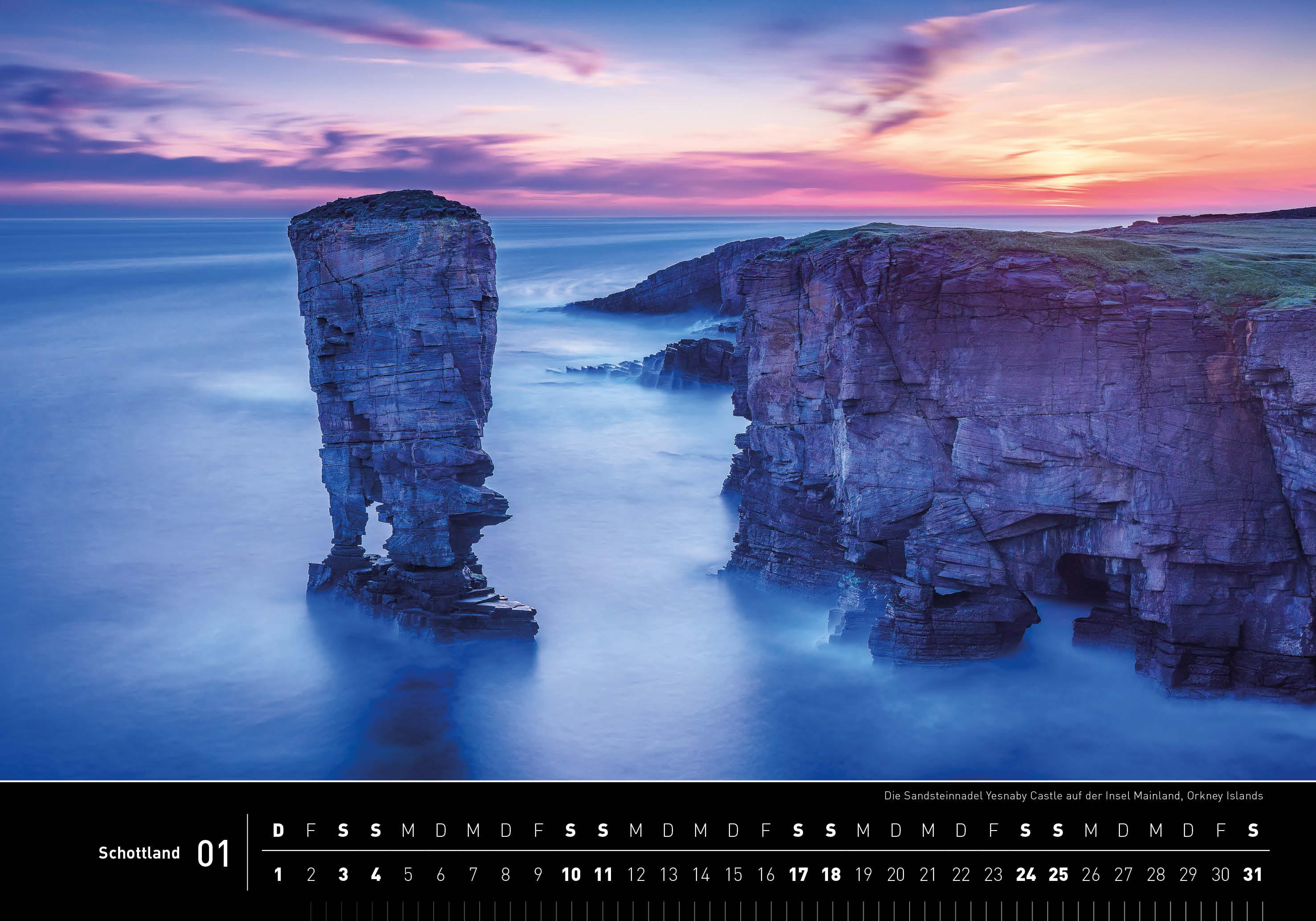 Beispielinhalt (Bild) Schottland Premiumkalender 2026