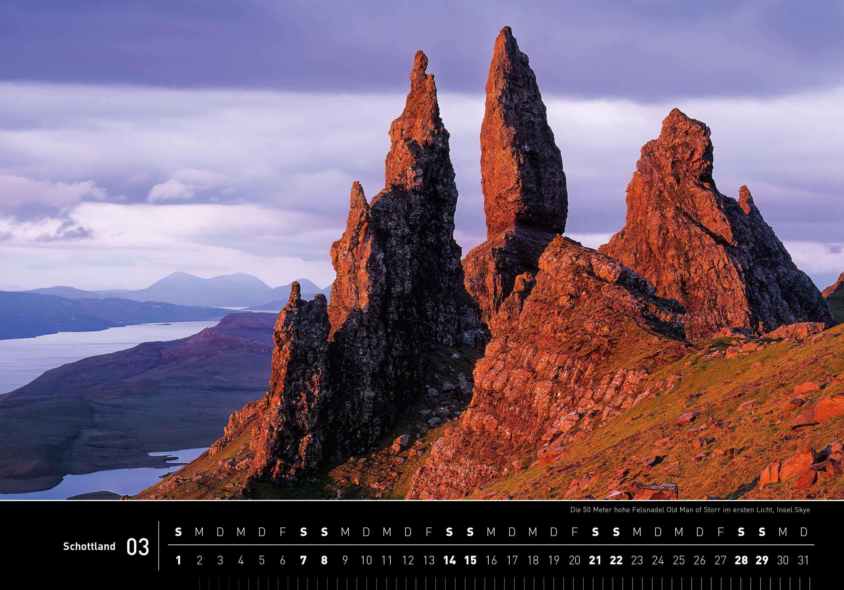 Beispielinhalt (Bild) Schottland Premiumkalender 2026