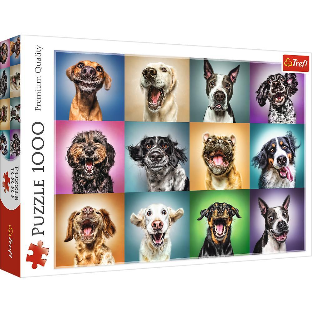 Vorderes Coverbild Puzzles - "1000" - Lustige Hunde Porträts