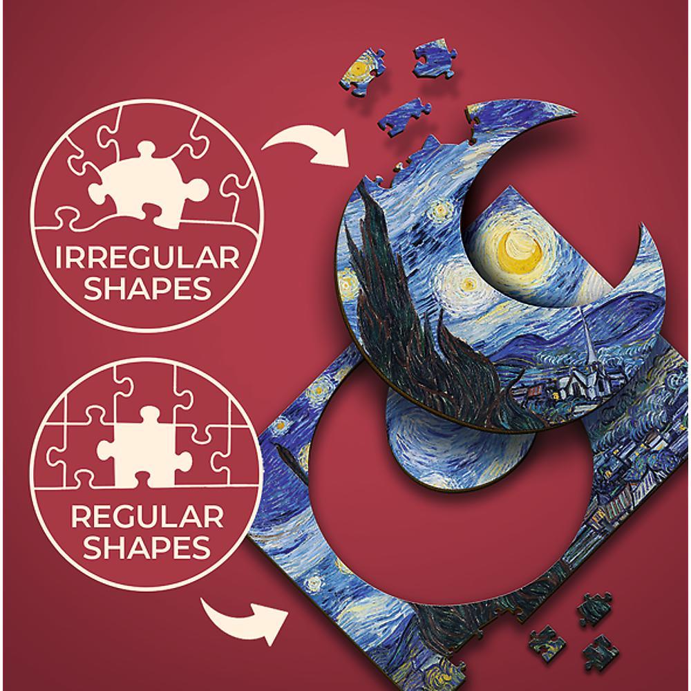 Beispielinhalt (Bild) Holz Puzzles - "200" - Die Sternennacht / Vincent van Gogh