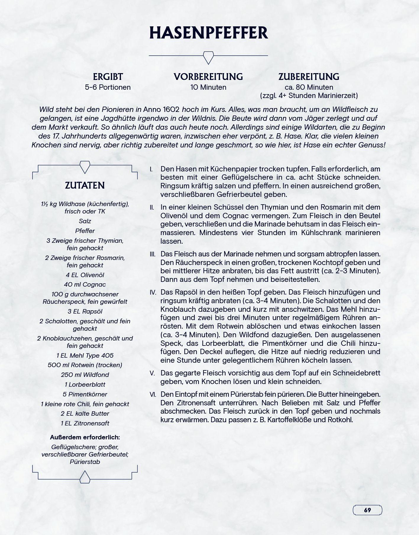 Beispielinhalt (Bild) Das offizielle Anno Kochbuch