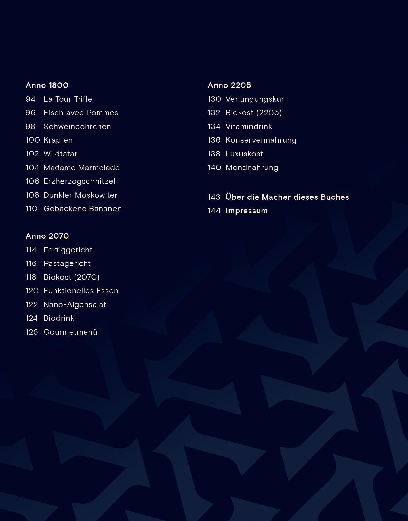 Beispielinhalt (Bild) Das offizielle Anno Kochbuch