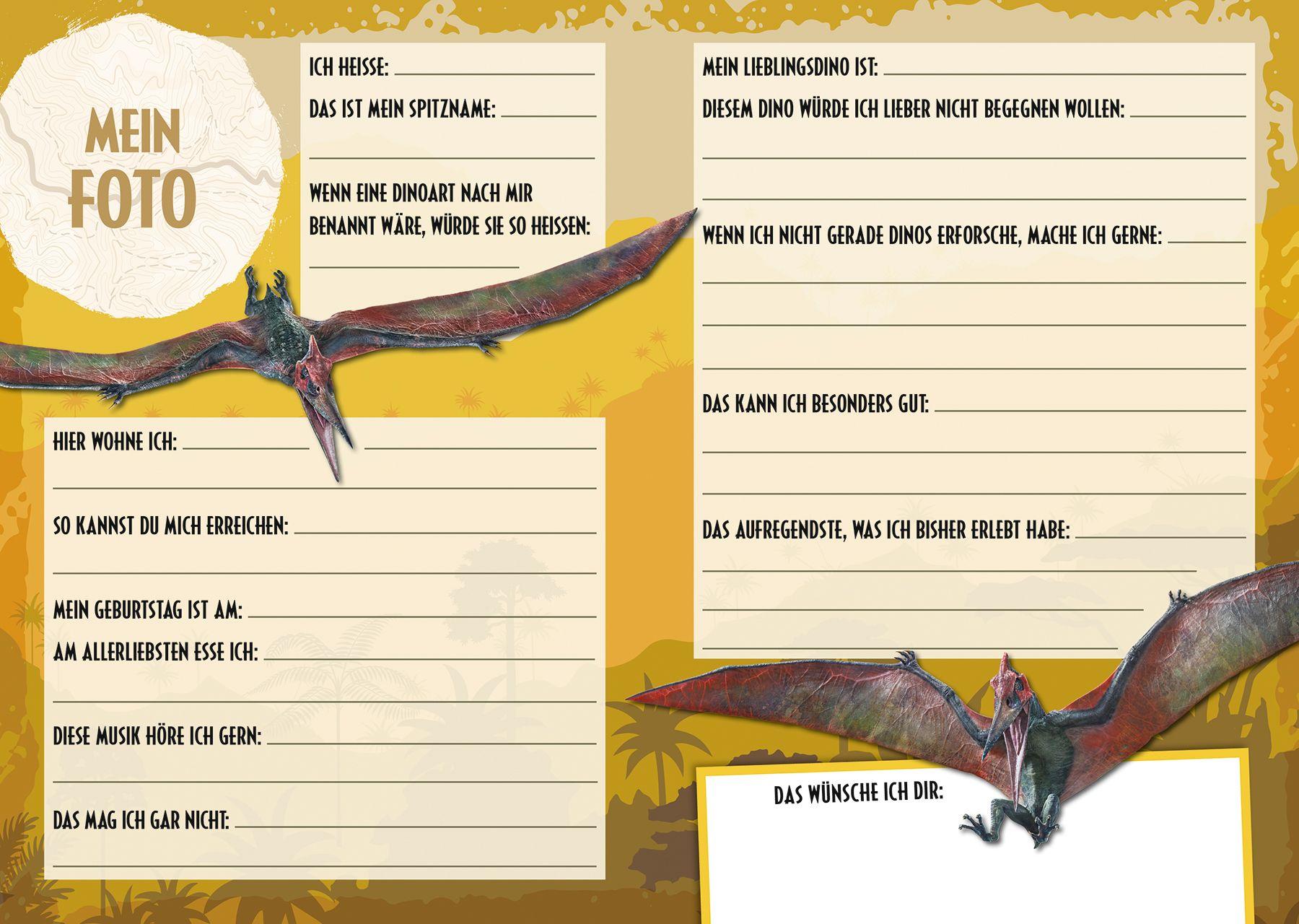 Beispielinhalt (Bild) Jurassic World: Freundebuch