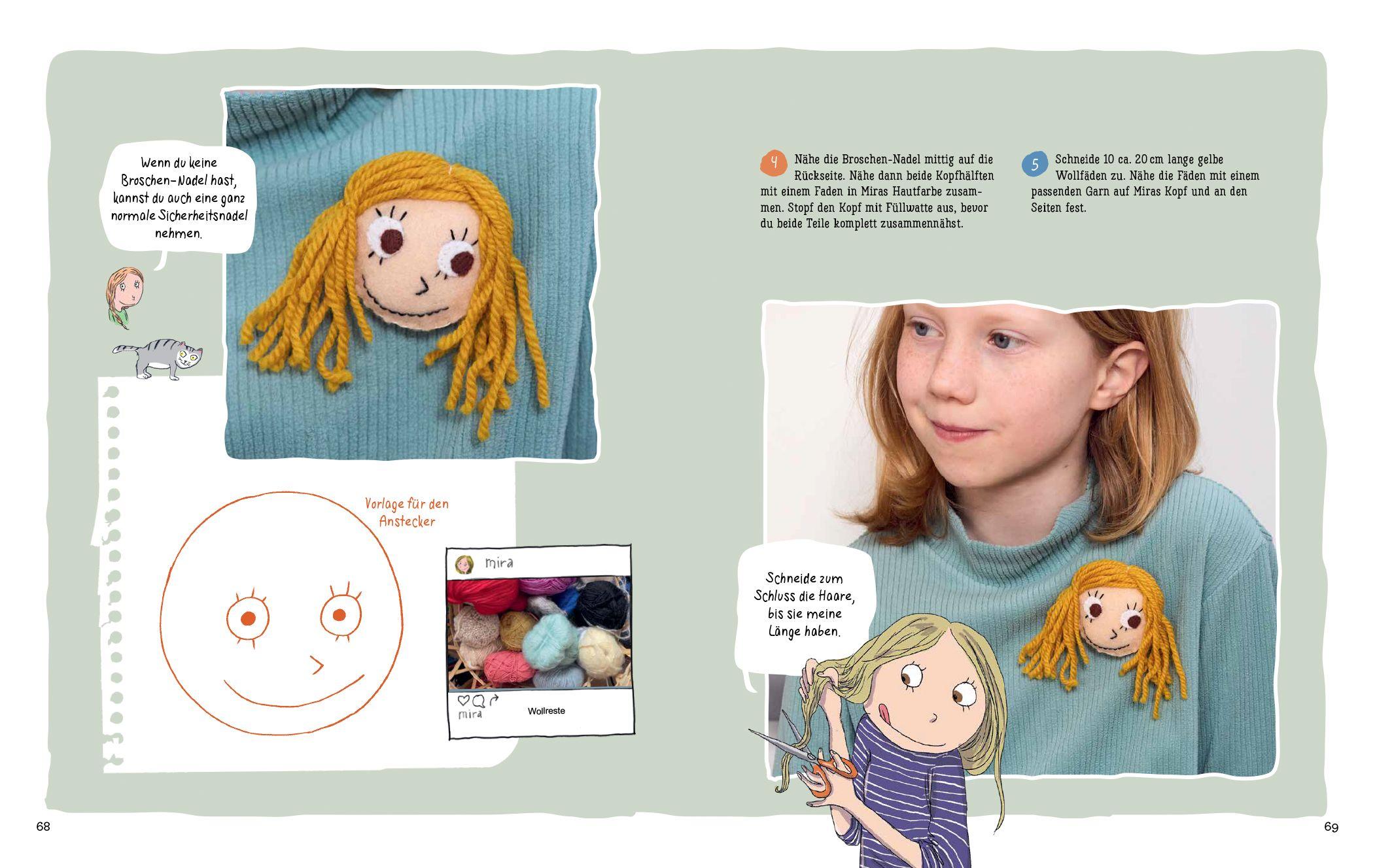 Beispielinhalt (Bild) Mira macht Sachen - #basteln #stricken #bauen #kreativsein #zeichnen #nähen