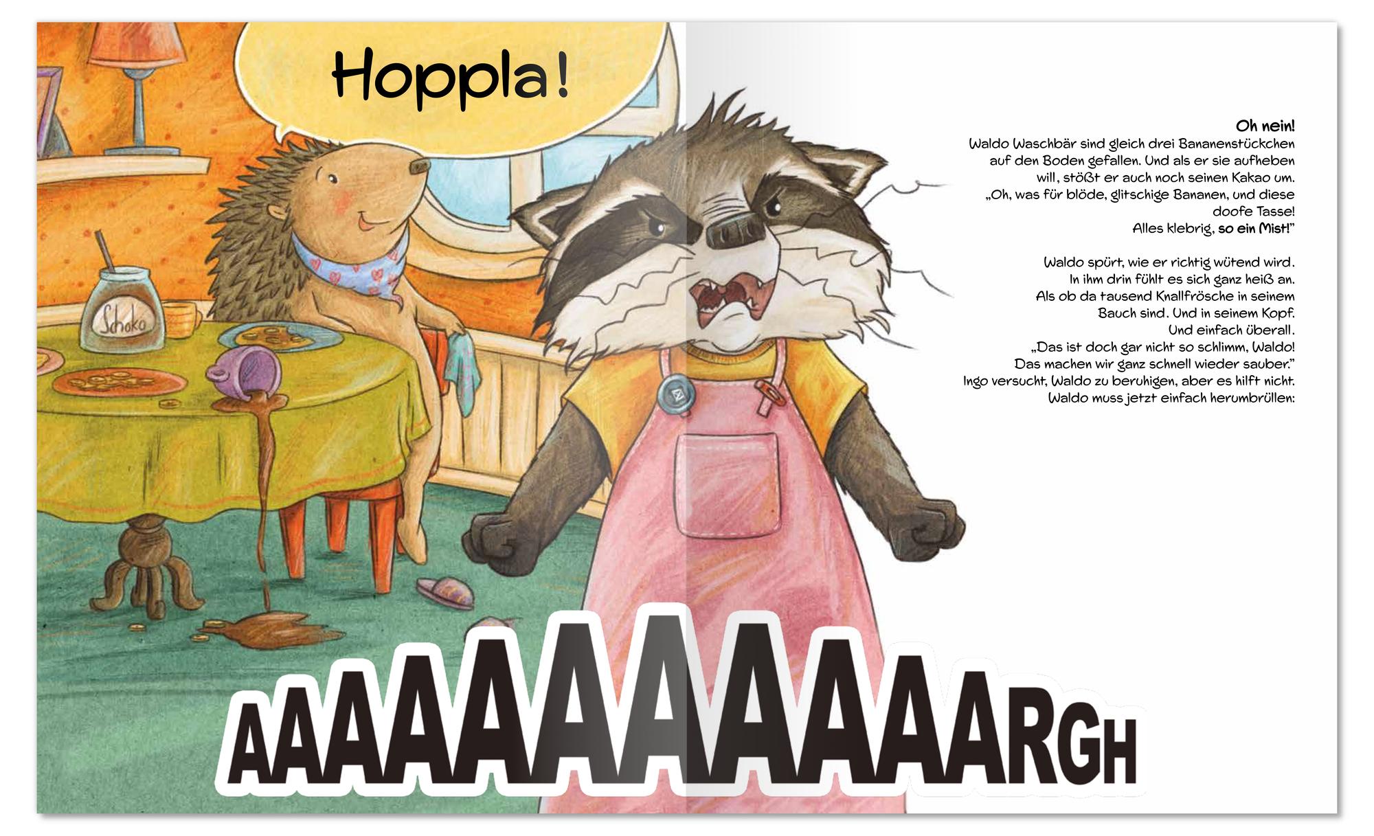 Beispielinhalt (Bild) Wenn Waldo Waschbär wütend wird