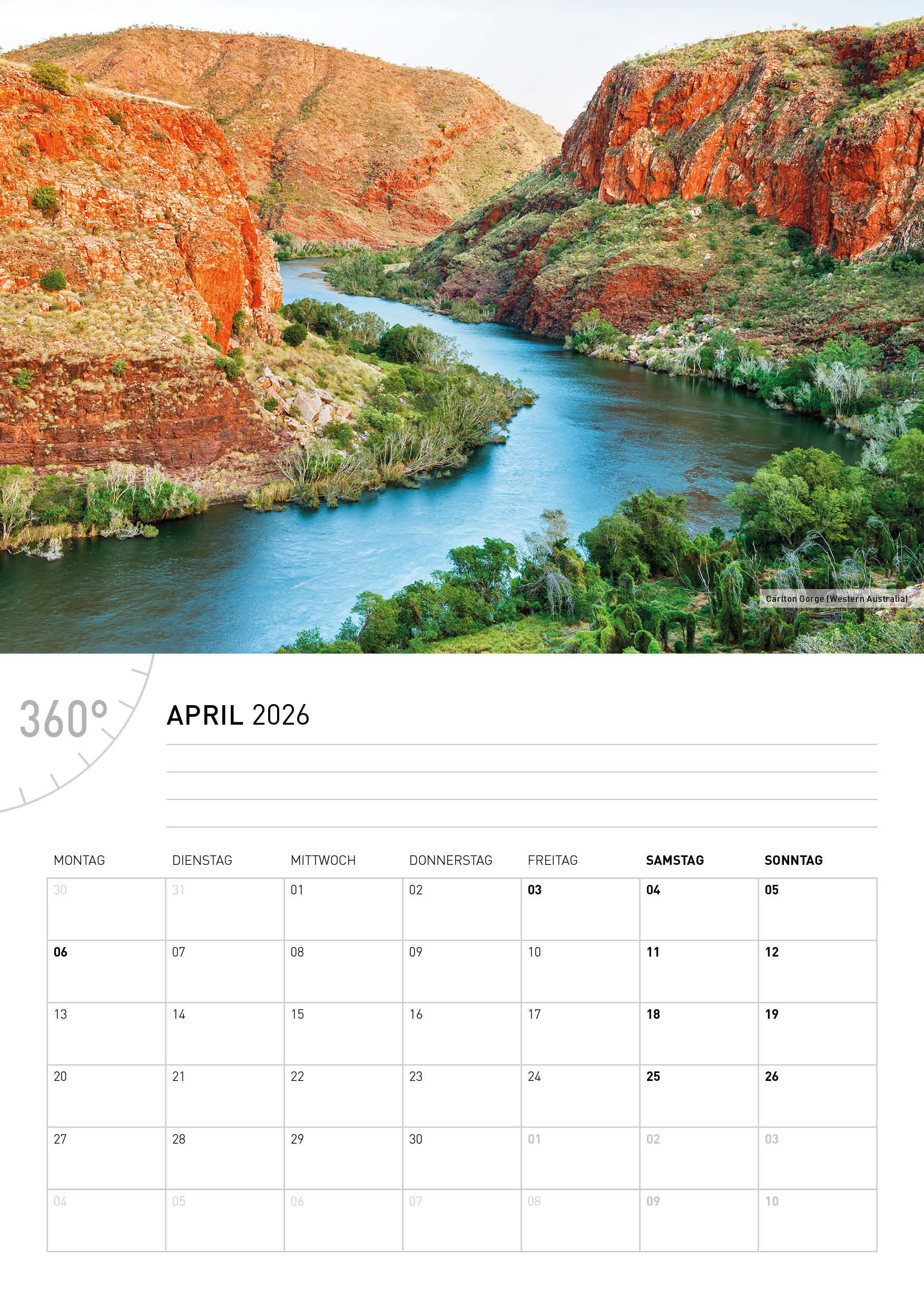 Beispielinhalt (Bild) Australien Broschürenkalender 2026
