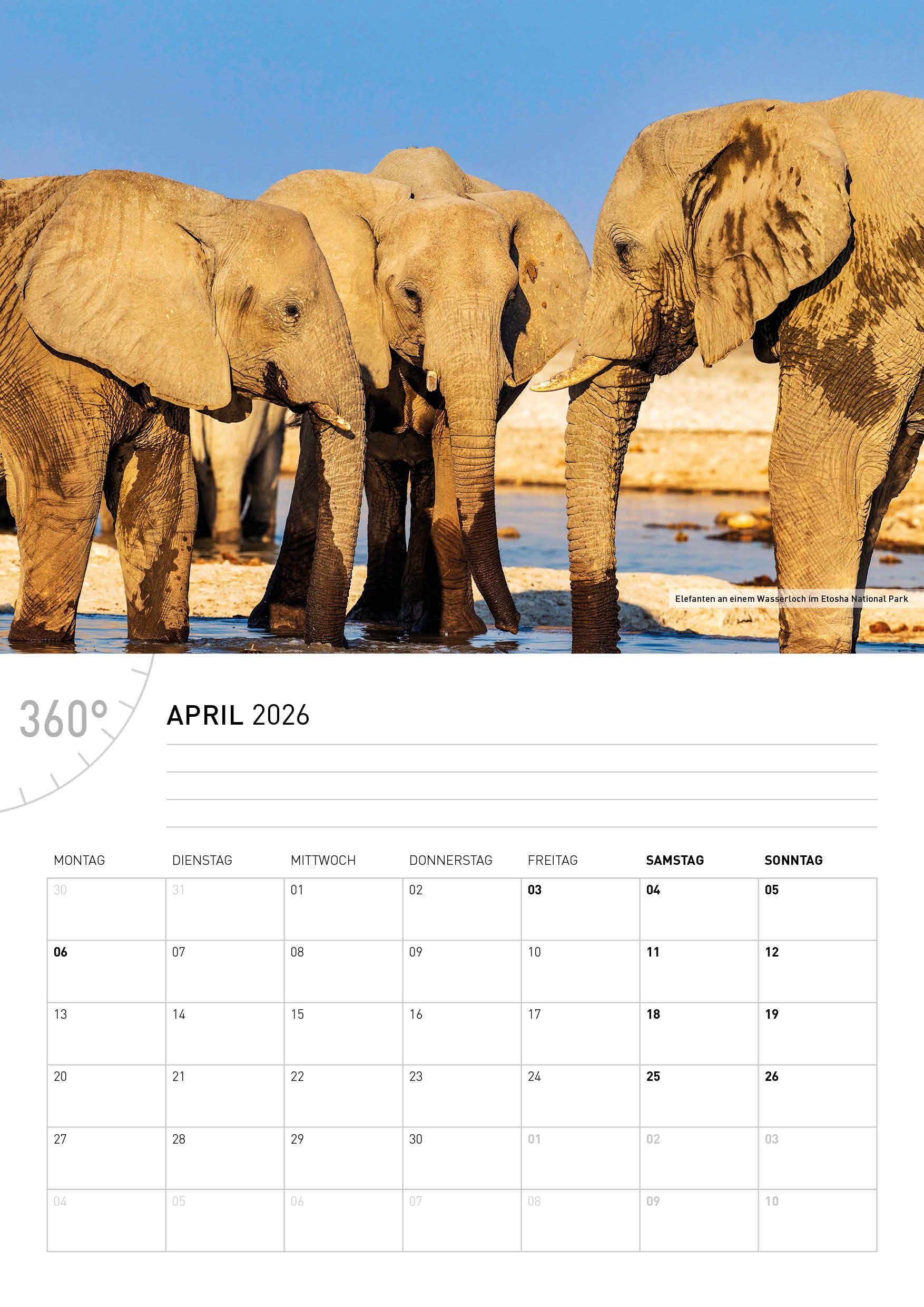 Beispielinhalt (Bild) Namibia Broschürenkalender 2026