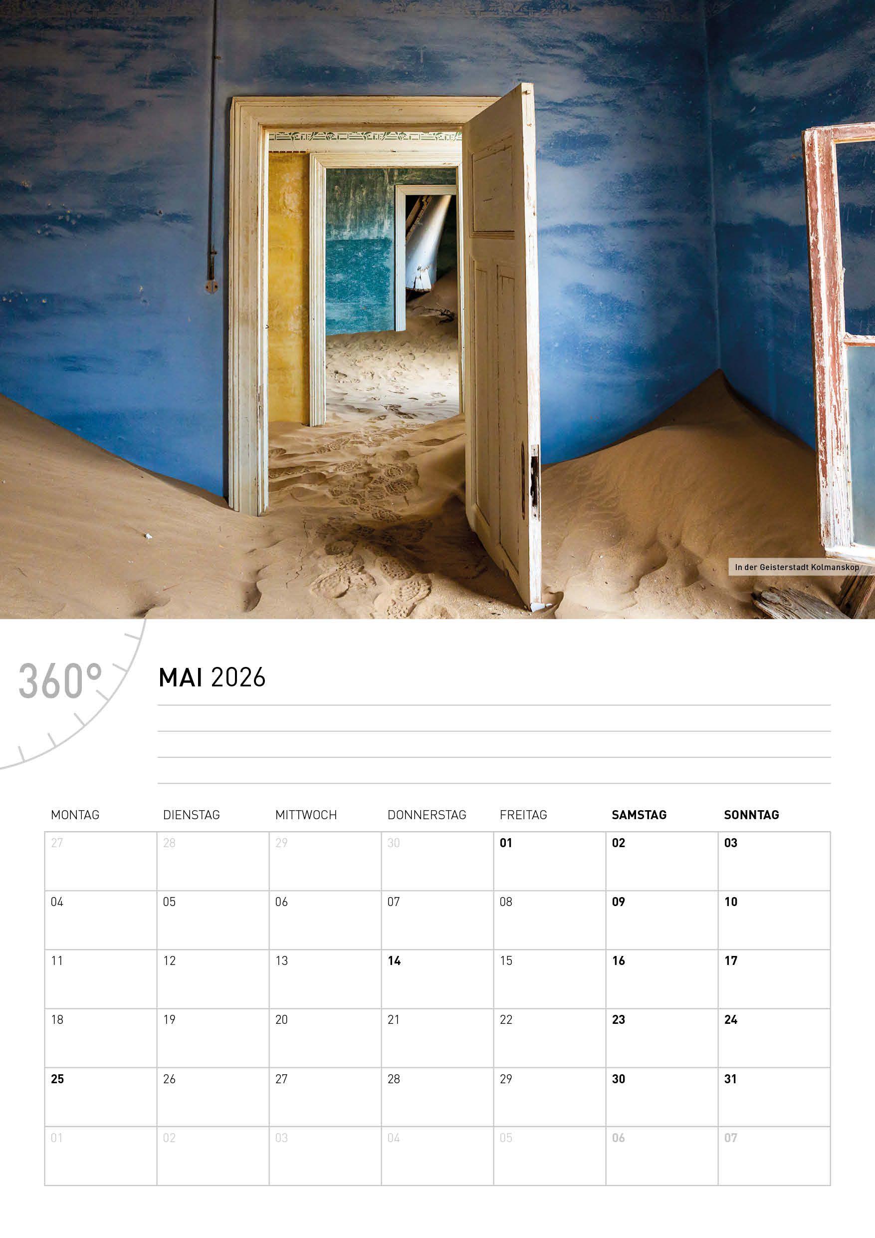 Beispielinhalt (Bild) Namibia Broschürenkalender 2026