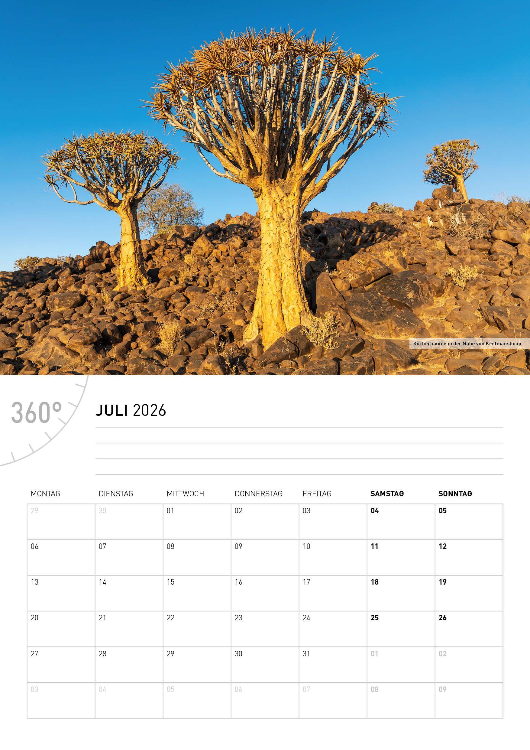 Beispielinhalt (Bild) Namibia Broschürenkalender 2026