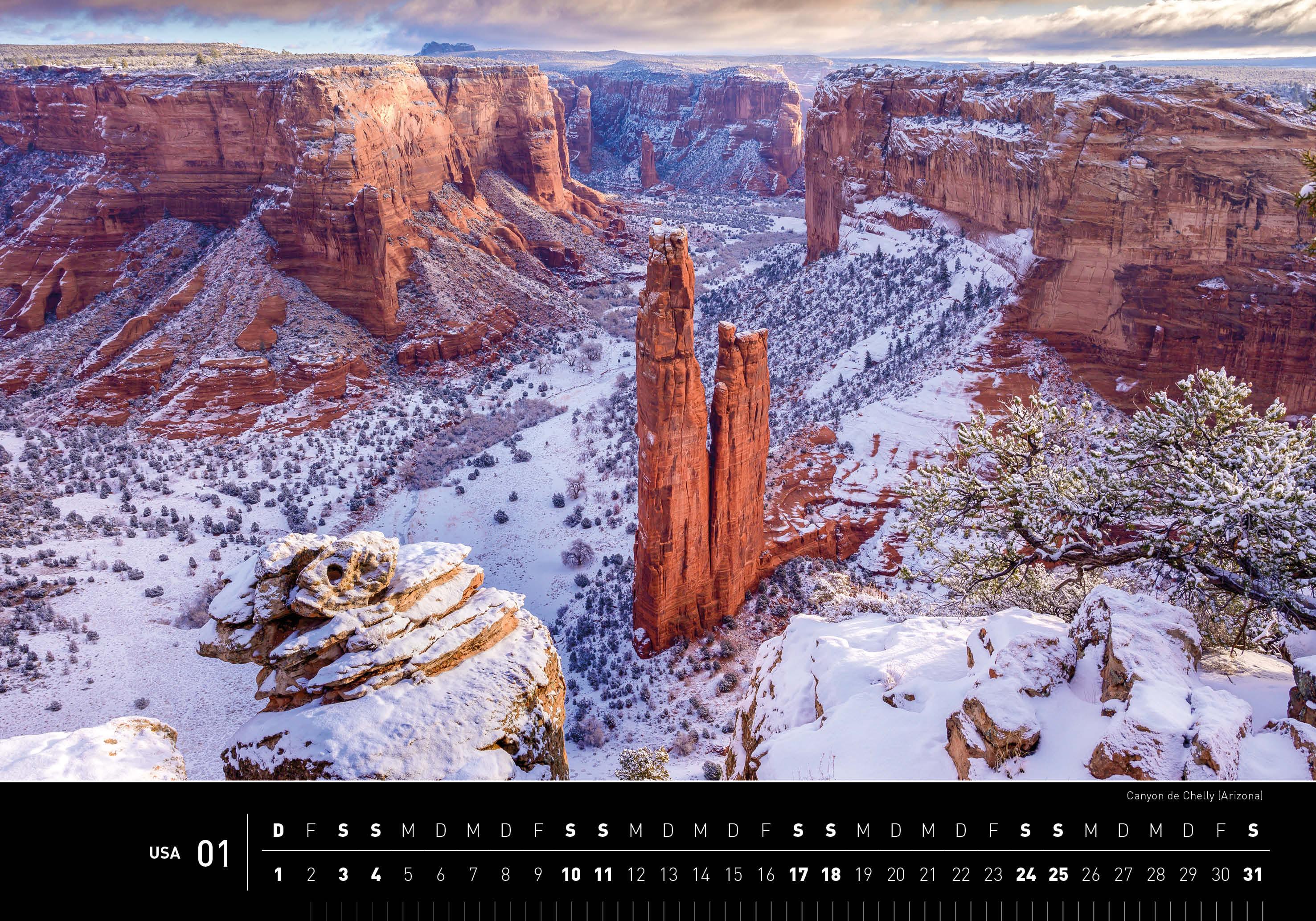 Beispielinhalt (Bild) USA Premiumkalender 2026