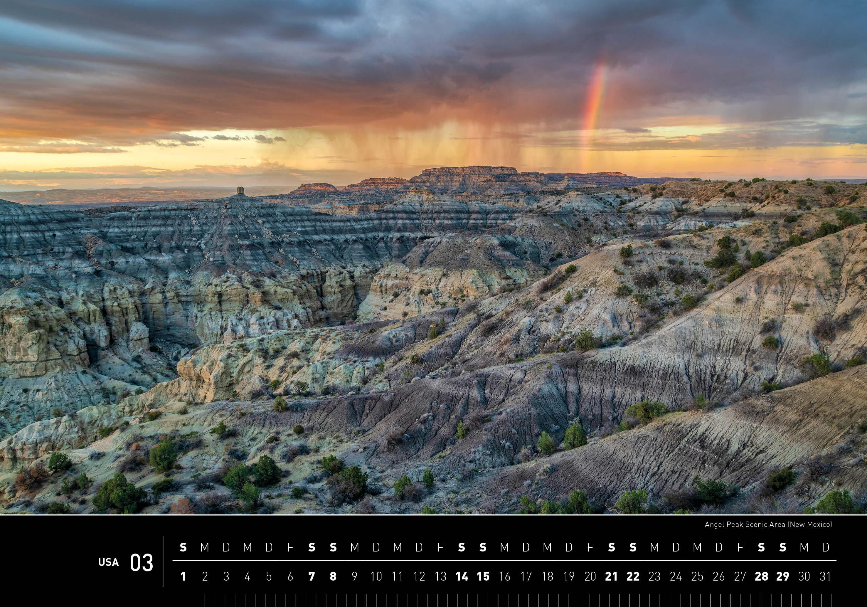Beispielinhalt (Bild) USA Premiumkalender 2026