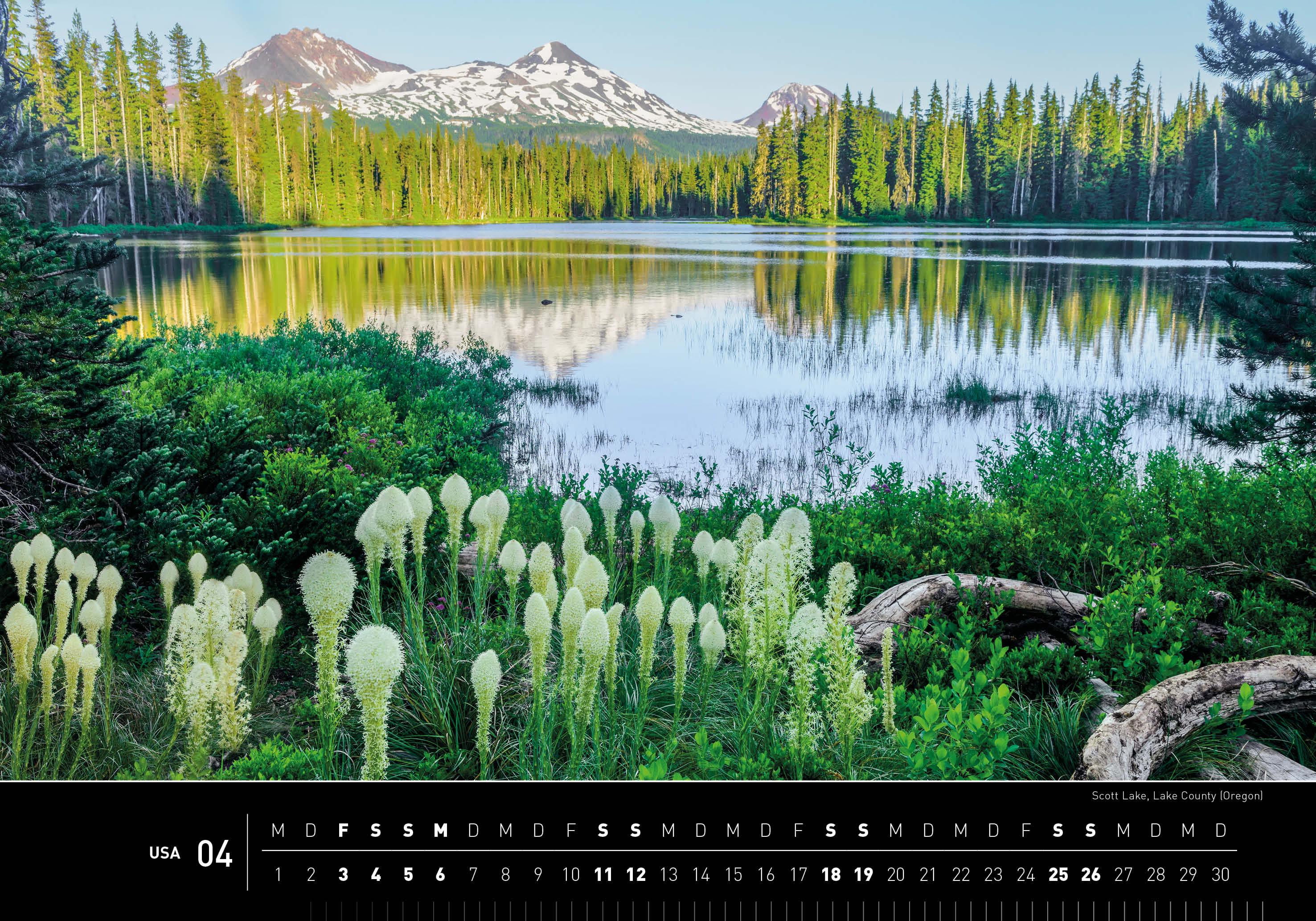 Beispielinhalt (Bild) USA Premiumkalender 2026