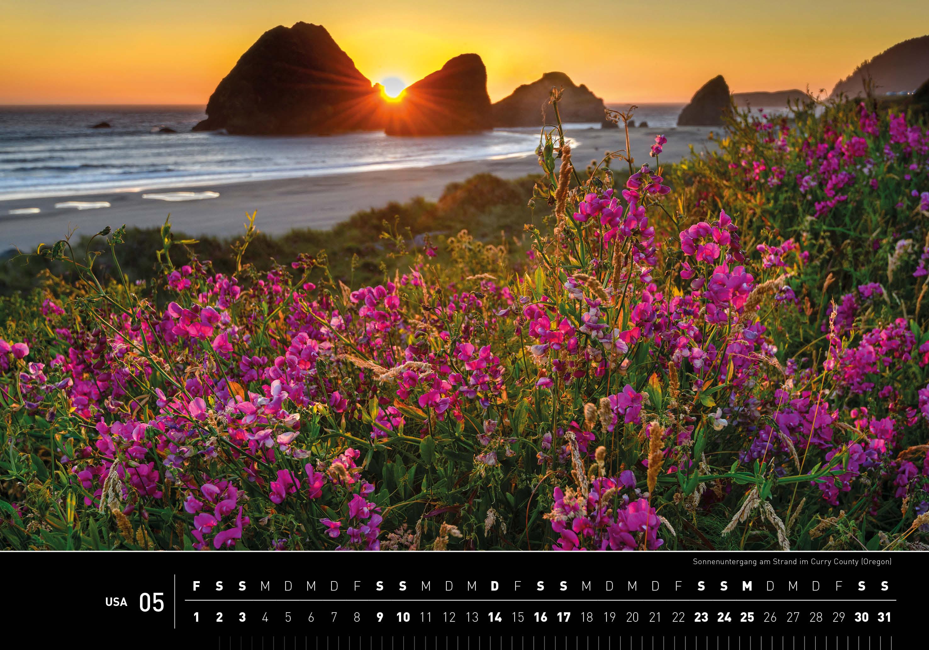 Beispielinhalt (Bild) USA Premiumkalender 2026