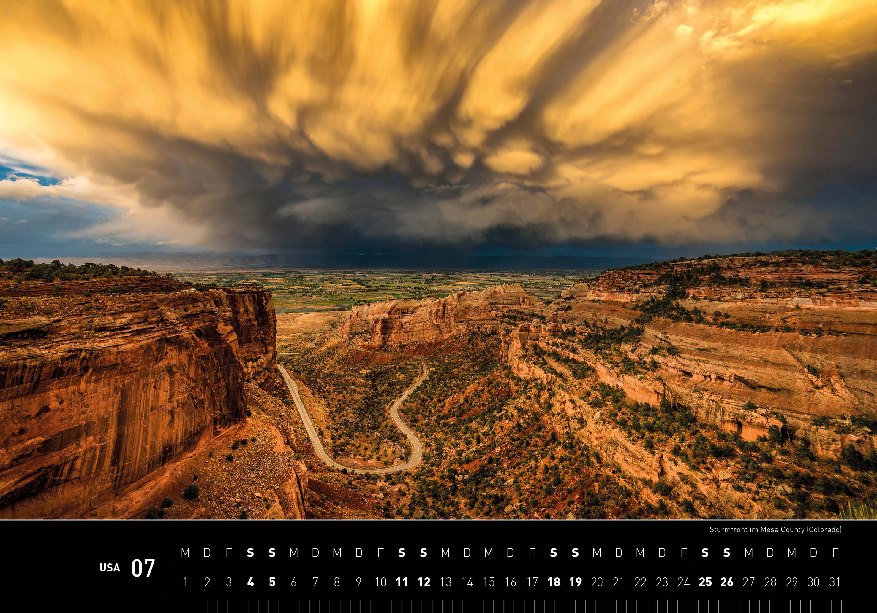 Beispielinhalt (Bild) USA Premiumkalender 2026