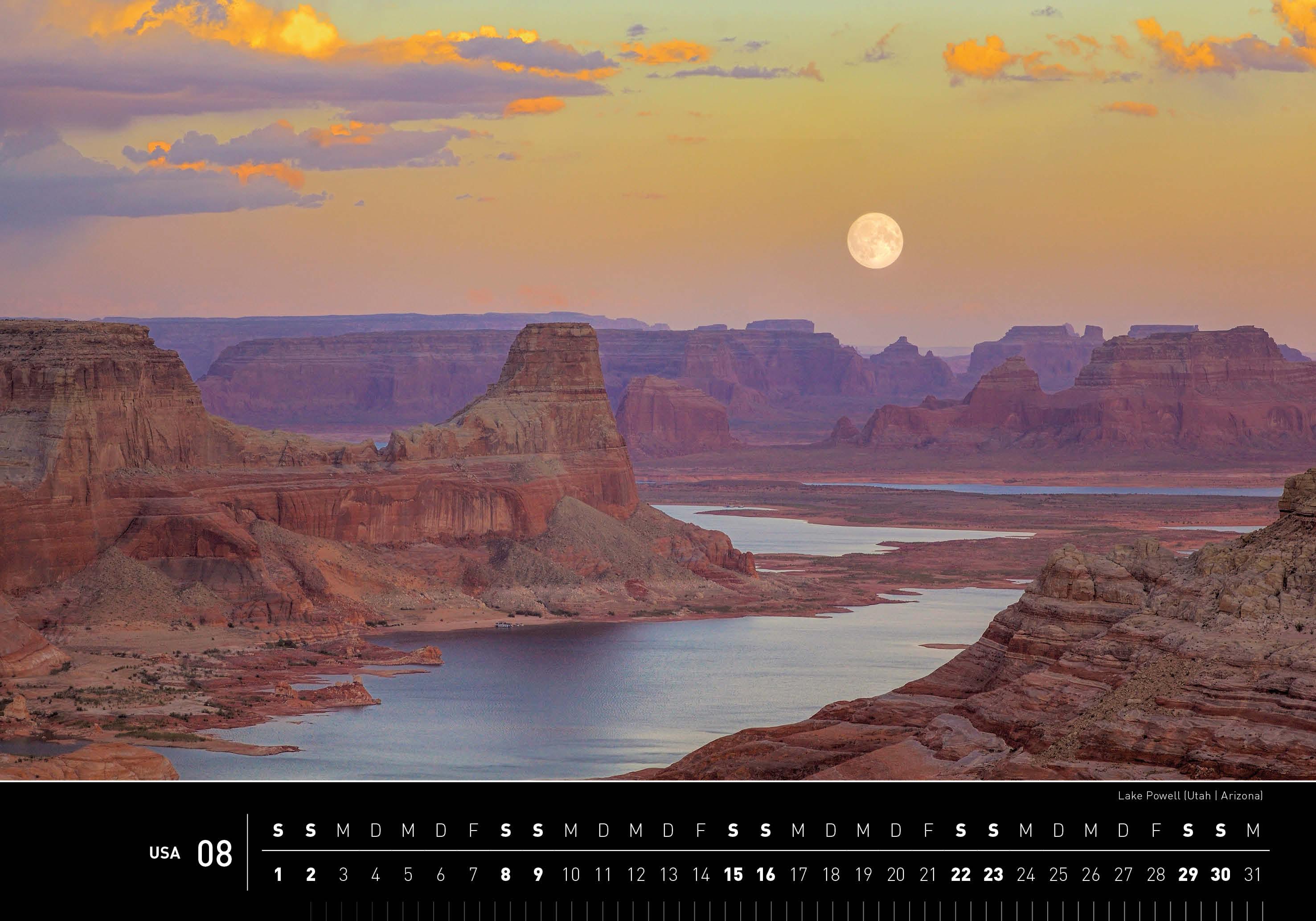 Beispielinhalt (Bild) USA Premiumkalender 2026