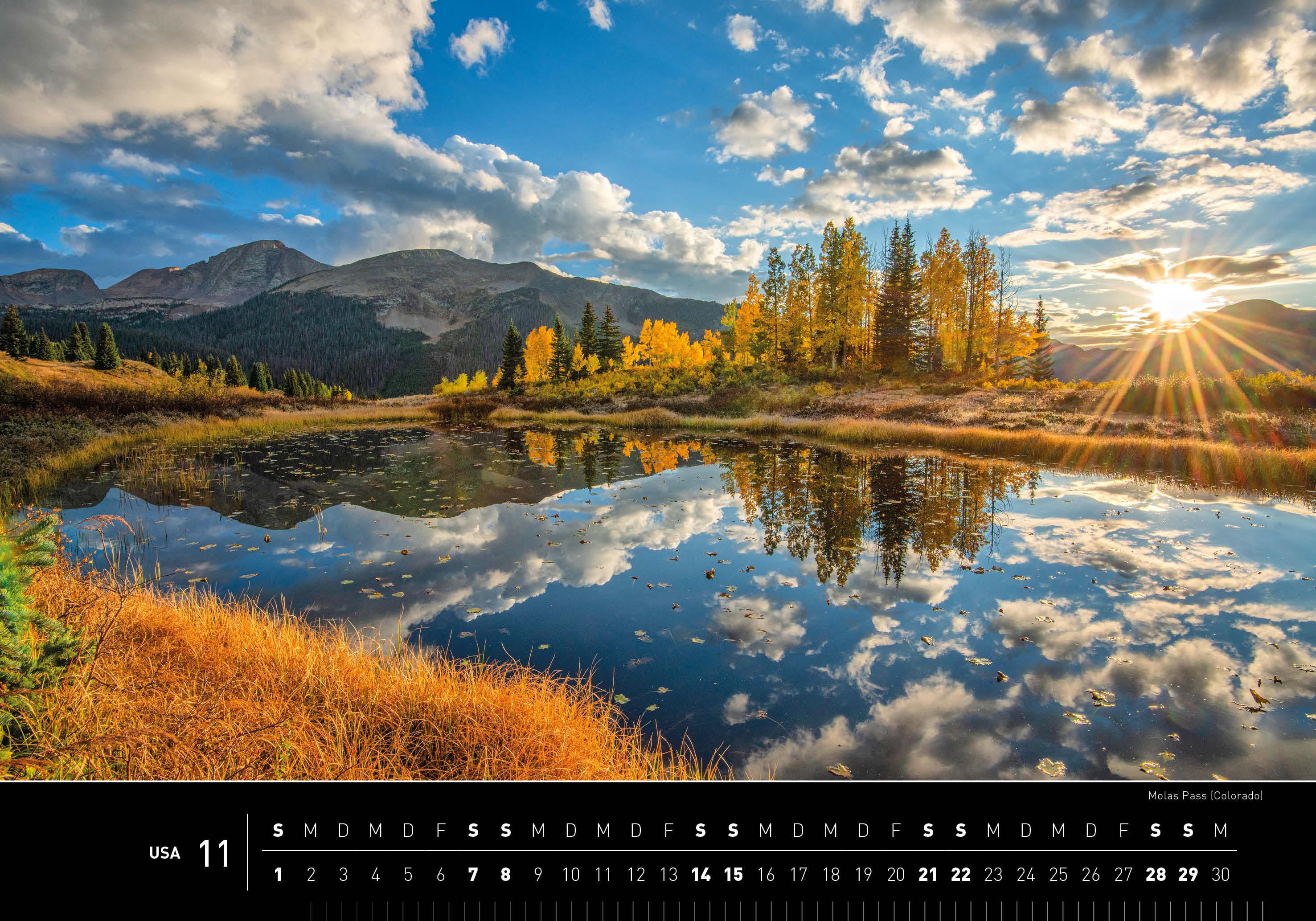 Beispielinhalt (Bild) USA Premiumkalender 2026