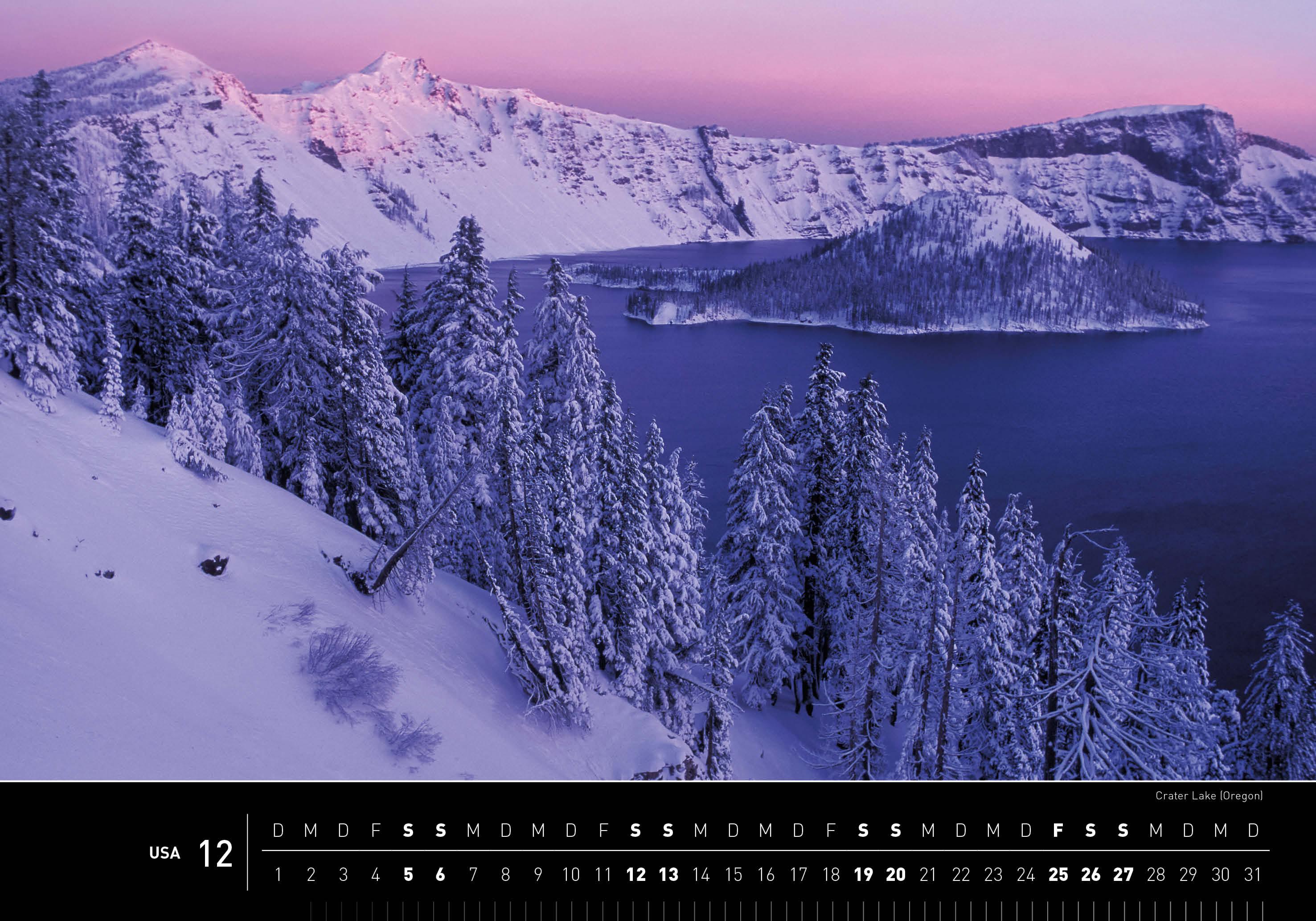 Beispielinhalt (Bild) USA Premiumkalender 2026