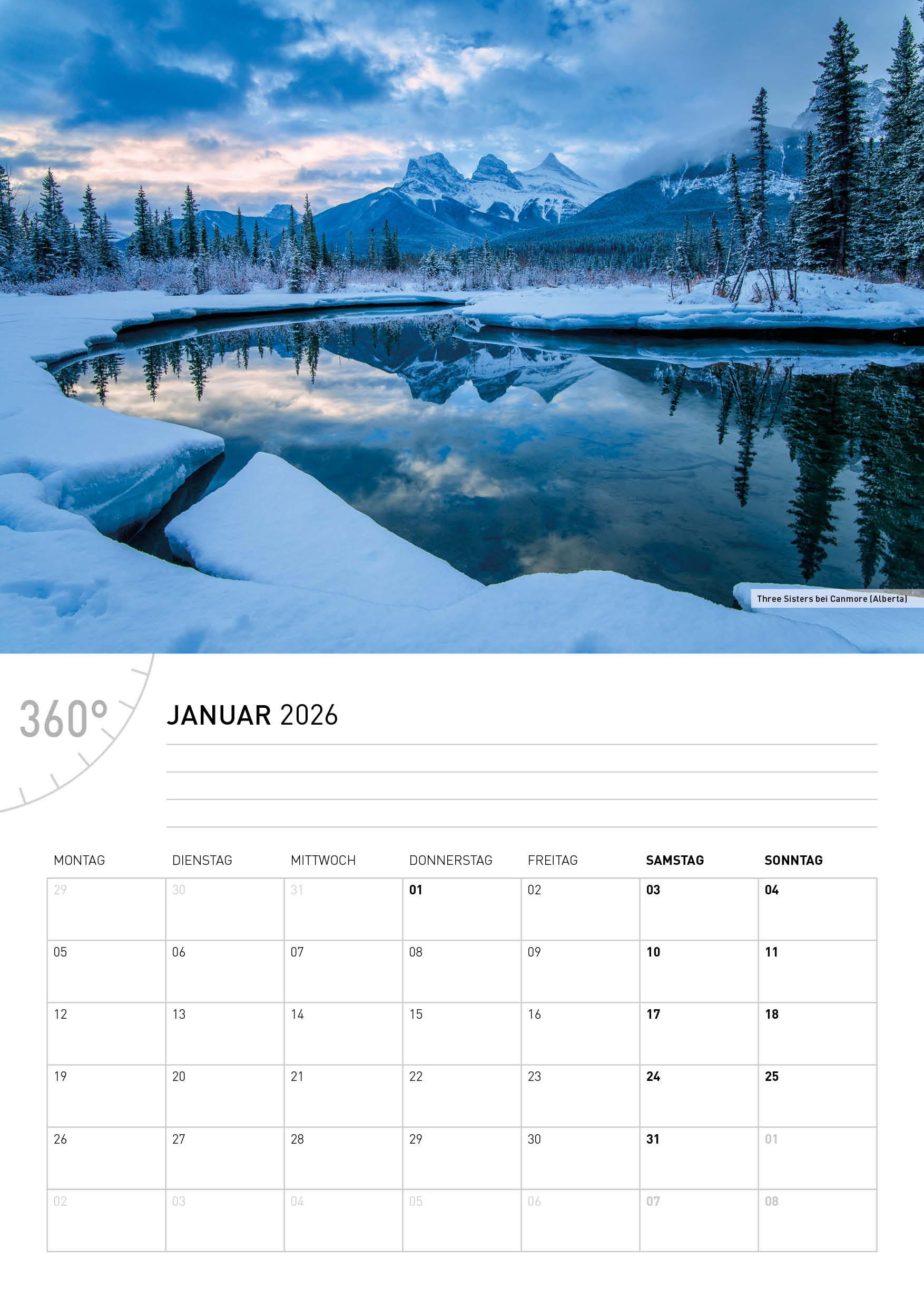 Beispielinhalt (Bild) Kanada Broschürenkalender 2026