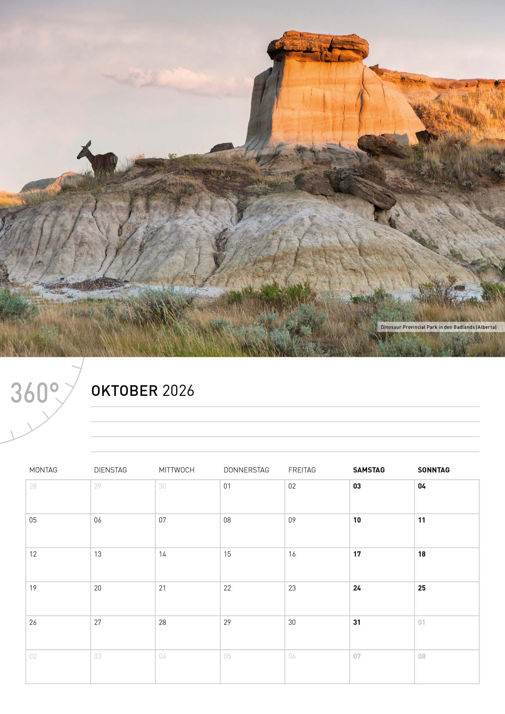 Beispielinhalt (Bild) Kanada Broschürenkalender 2026