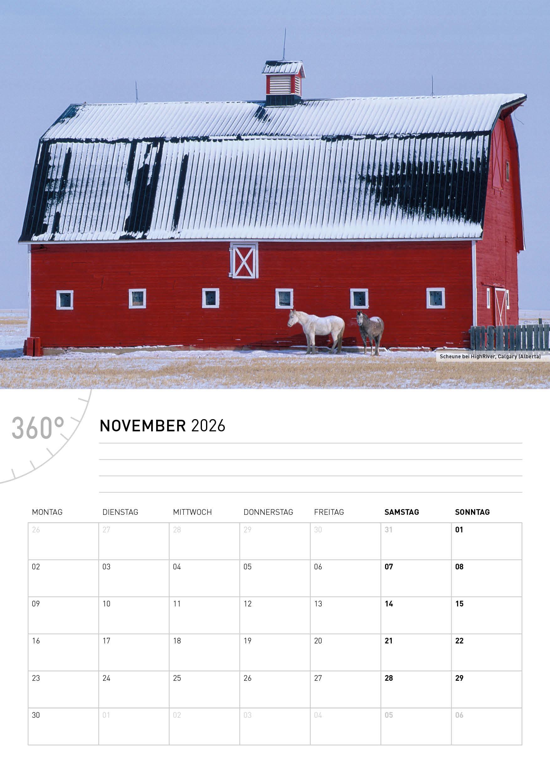 Beispielinhalt (Bild) Kanada Broschürenkalender 2026