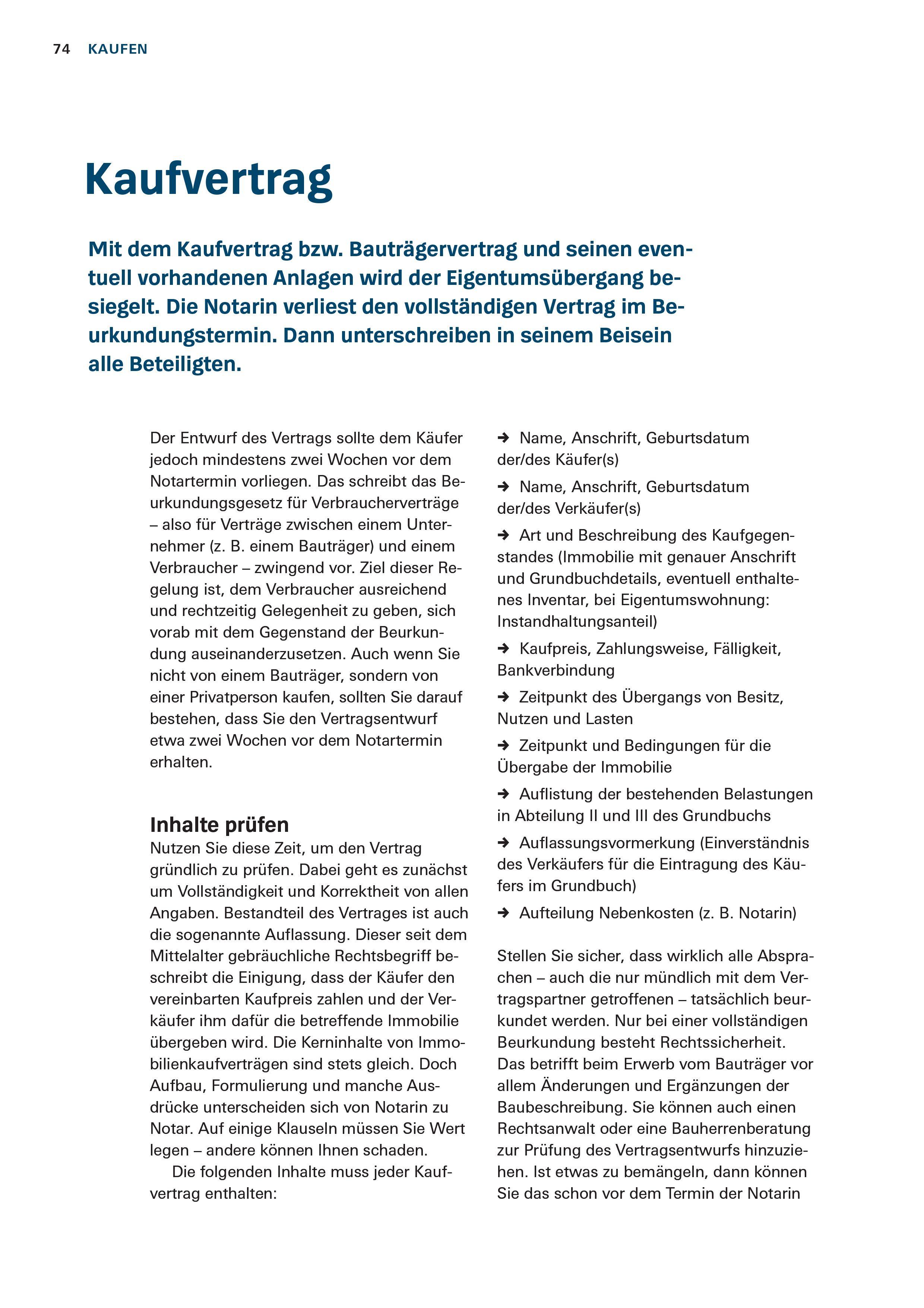 Beispielinhalt (Bild) Immobilienkauf - Das Set