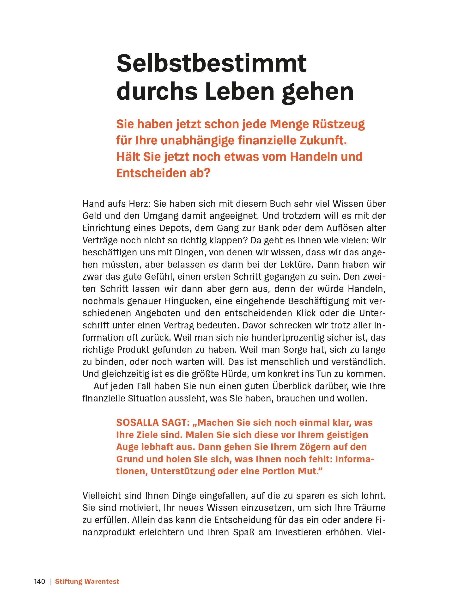 Beispielinhalt (Bild) Ausgesorgt