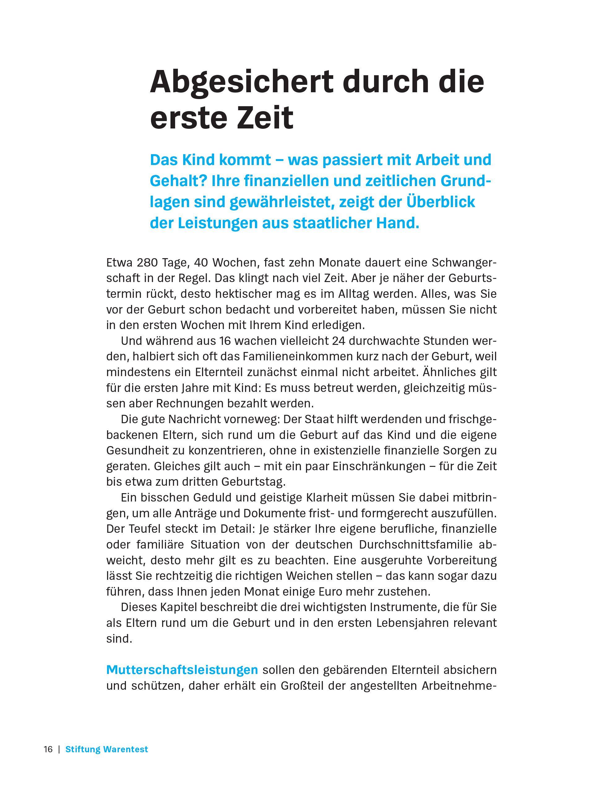 Beispielinhalt (Bild) Mehr Geld für Eltern