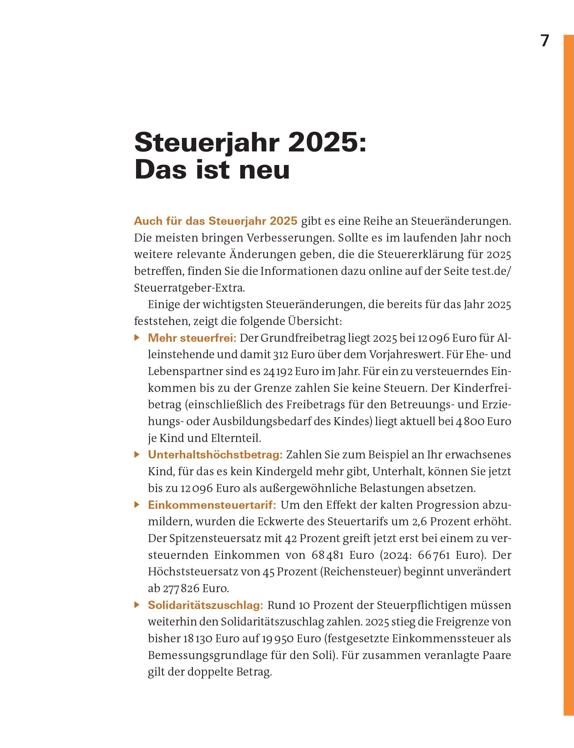Beispielinhalt (Bild) Steuererklärung 2025/2026 - Rentner, Pensionäre