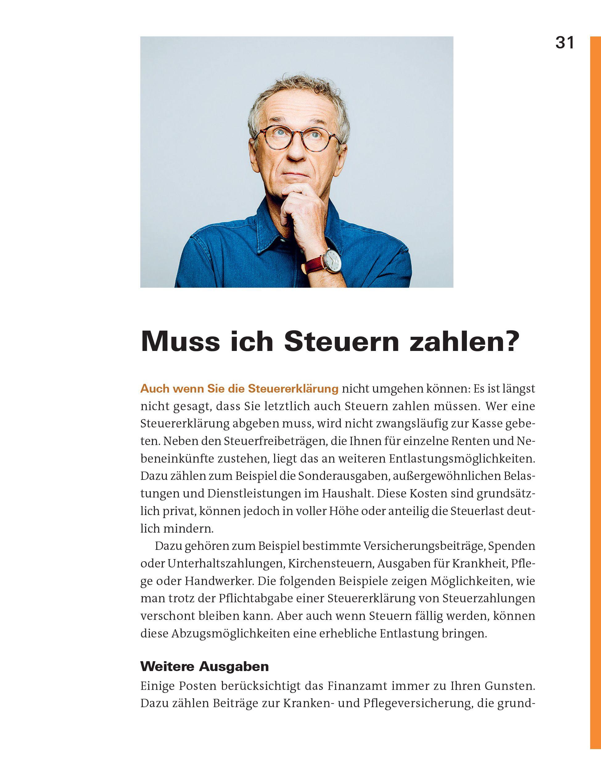 Beispielinhalt (Bild) Steuererklärung 2025/2026 - Rentner, Pensionäre