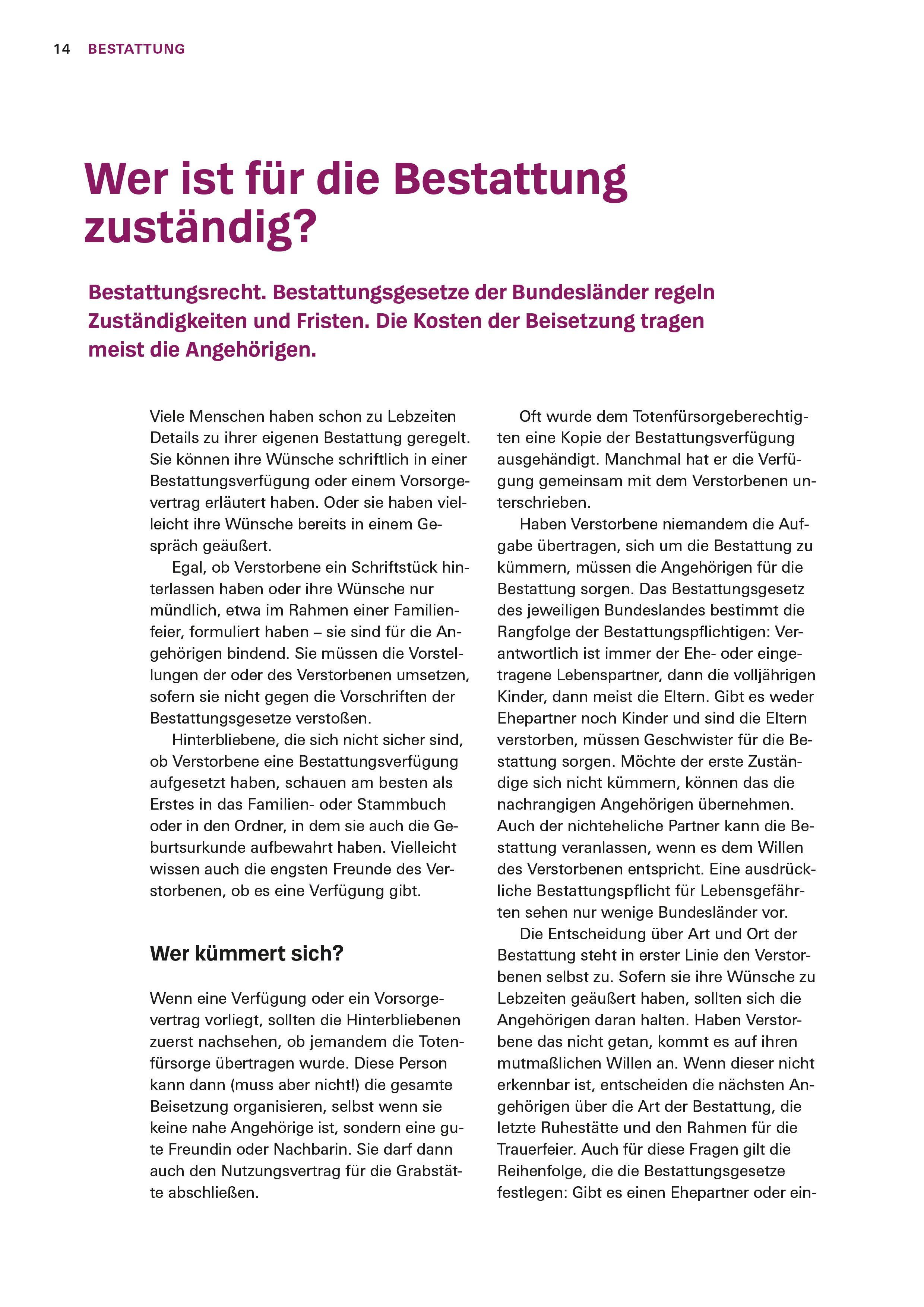 Beispielinhalt (Bild) Schnelle Hilfe im Trauerfall